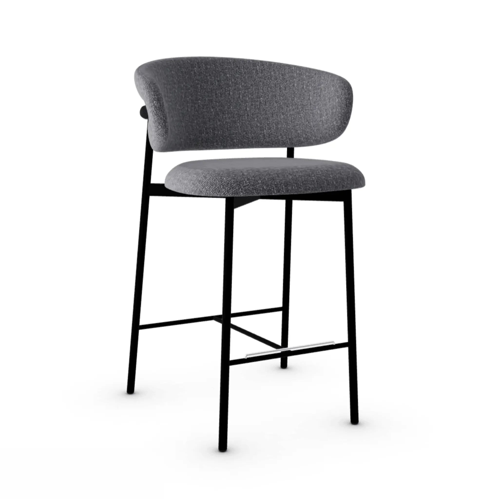 Krzesło barowe OLEANDRO boucle antracytowy z metalową podstawą Calligaris metalowa matowa czerń Eye on Design