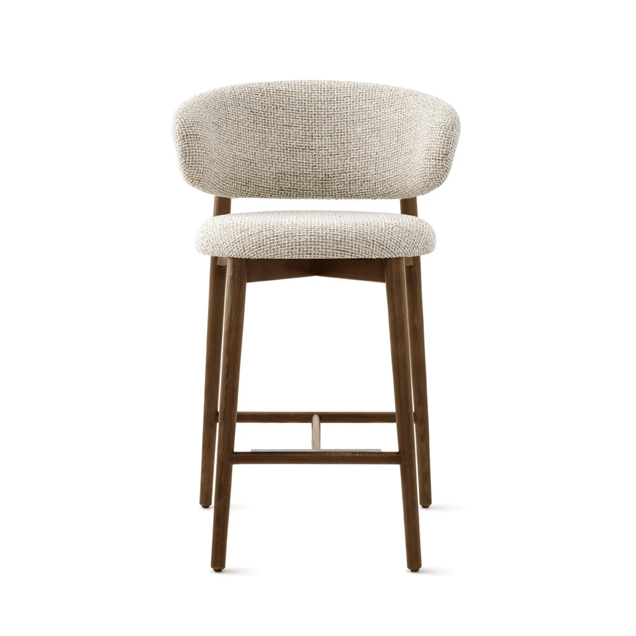 Krzesło barowe OLEANDRO boucle beżowy z drewnianą podstawą Calligaris Eye on Design