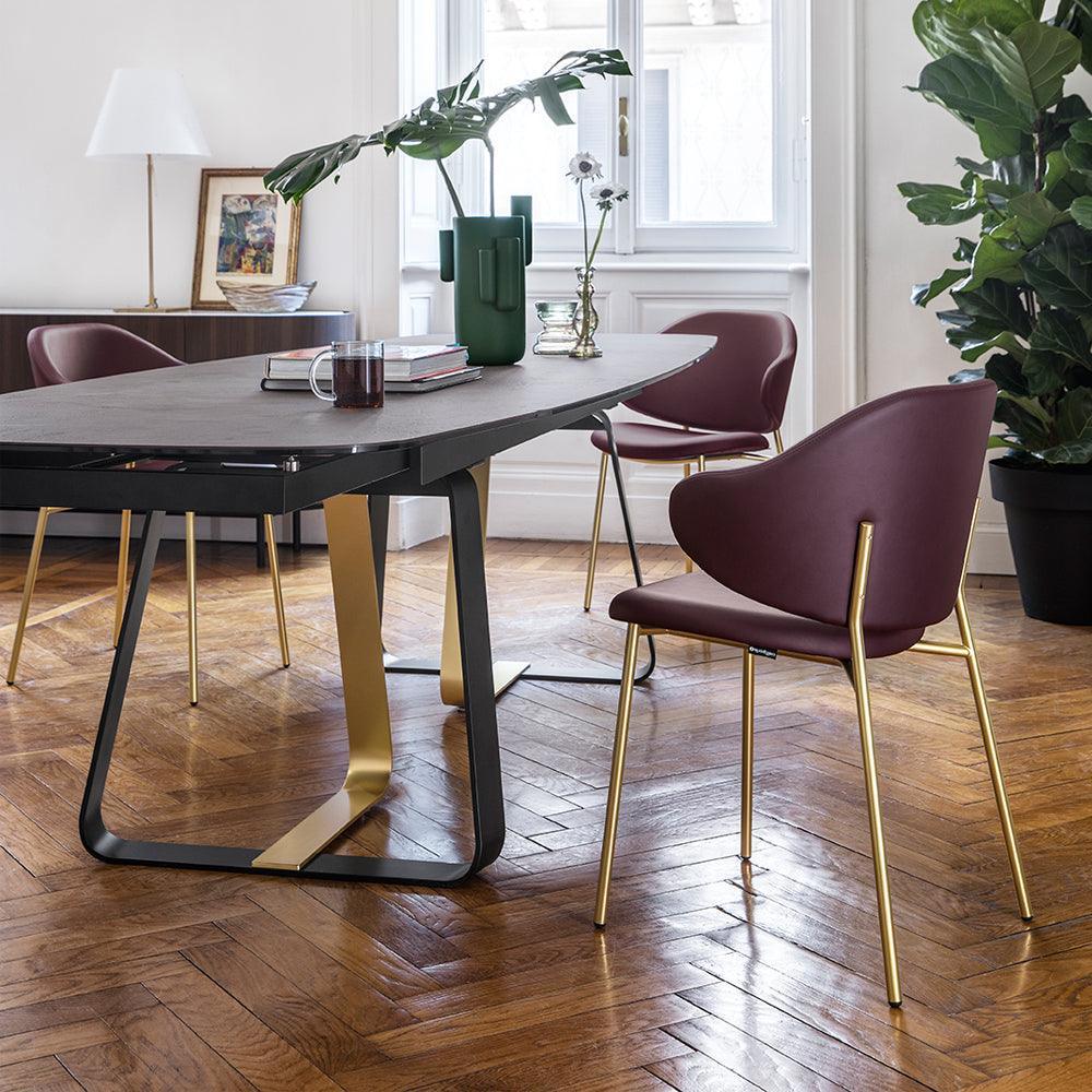Krzesło HOLLY burgundowa ekoskóra z metalową podstawą Calligaris Eye on Design