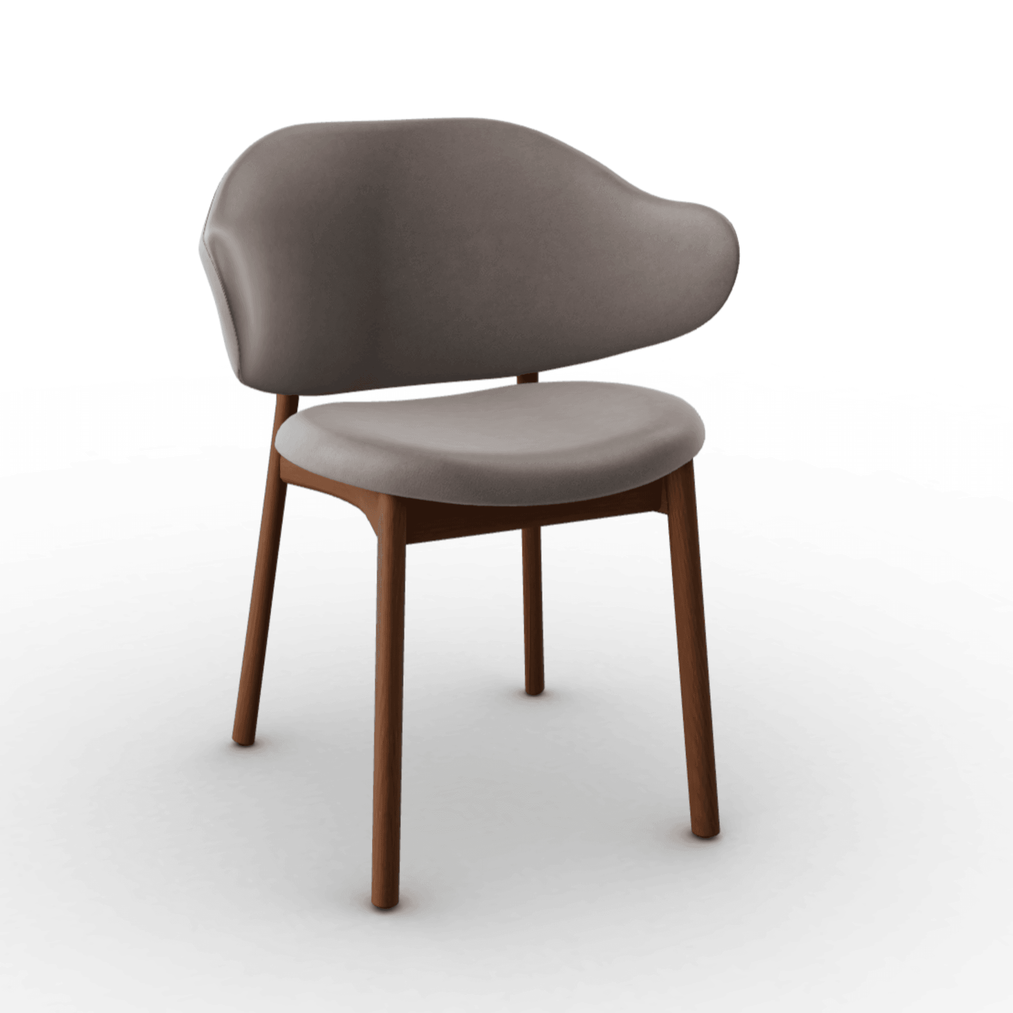 Krzesło HOLLY ciemnobeżowa ekoskóra z drewnianą podstawą Calligaris orzech włoski Eye on Design