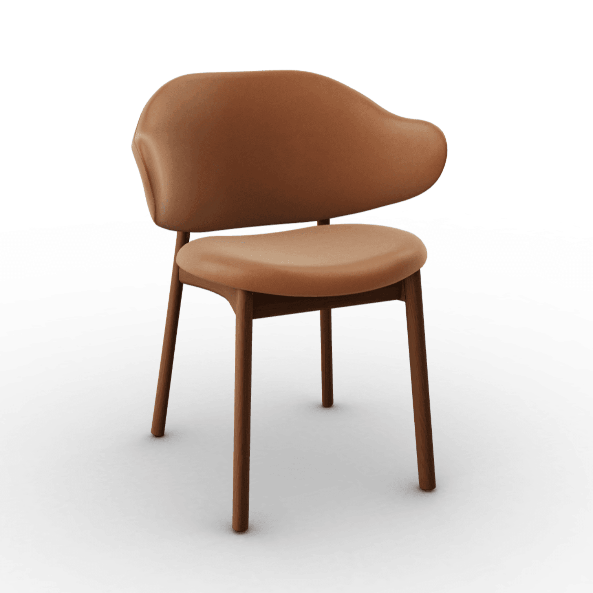 Krzesło HOLLY koniakowa ekoskóra z drewnianą podstawą Calligaris orzech włoski Eye on Design