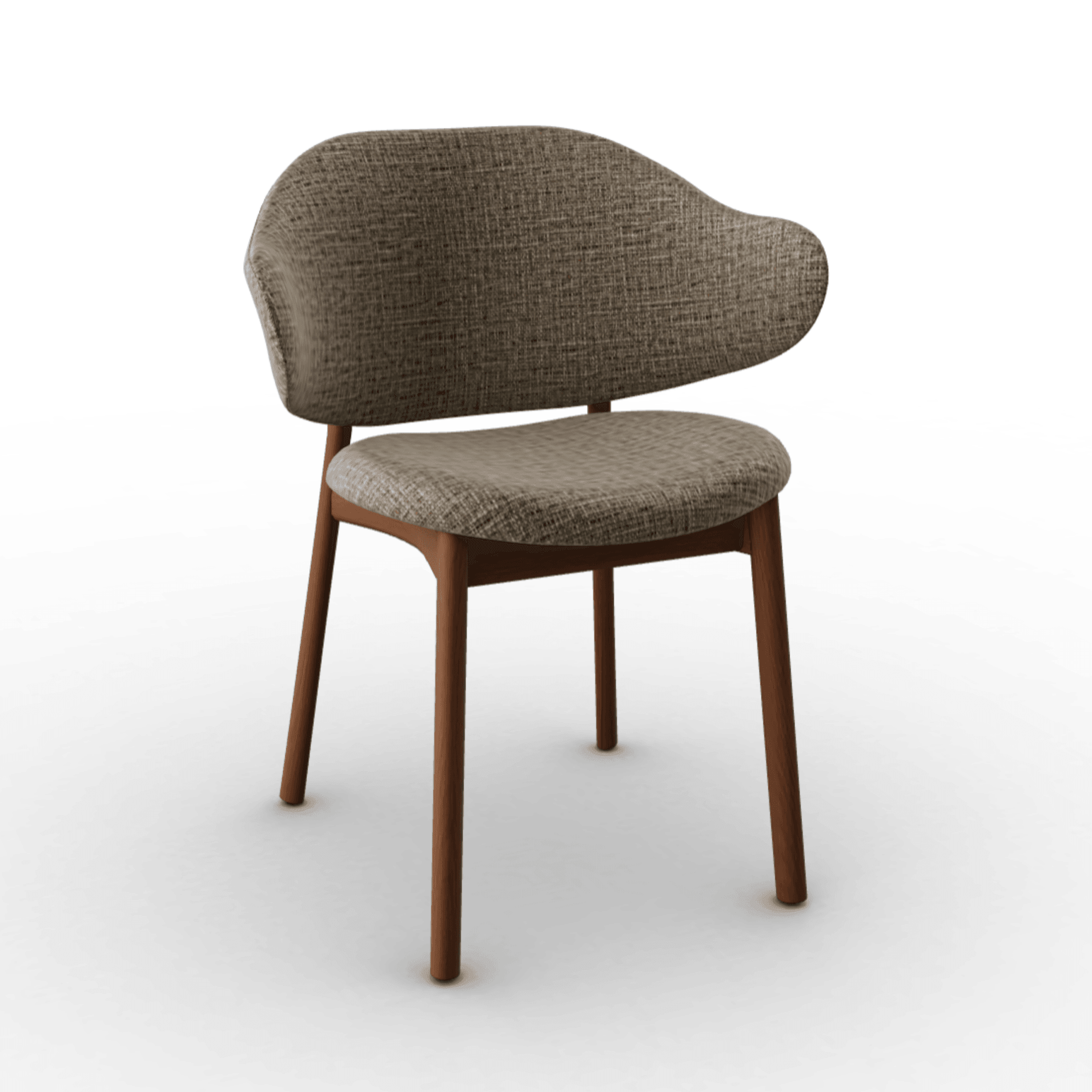 Krzesło HOLLY melanż beżowy z drewnianą podstawą Calligaris orzech włoski Eye on Design