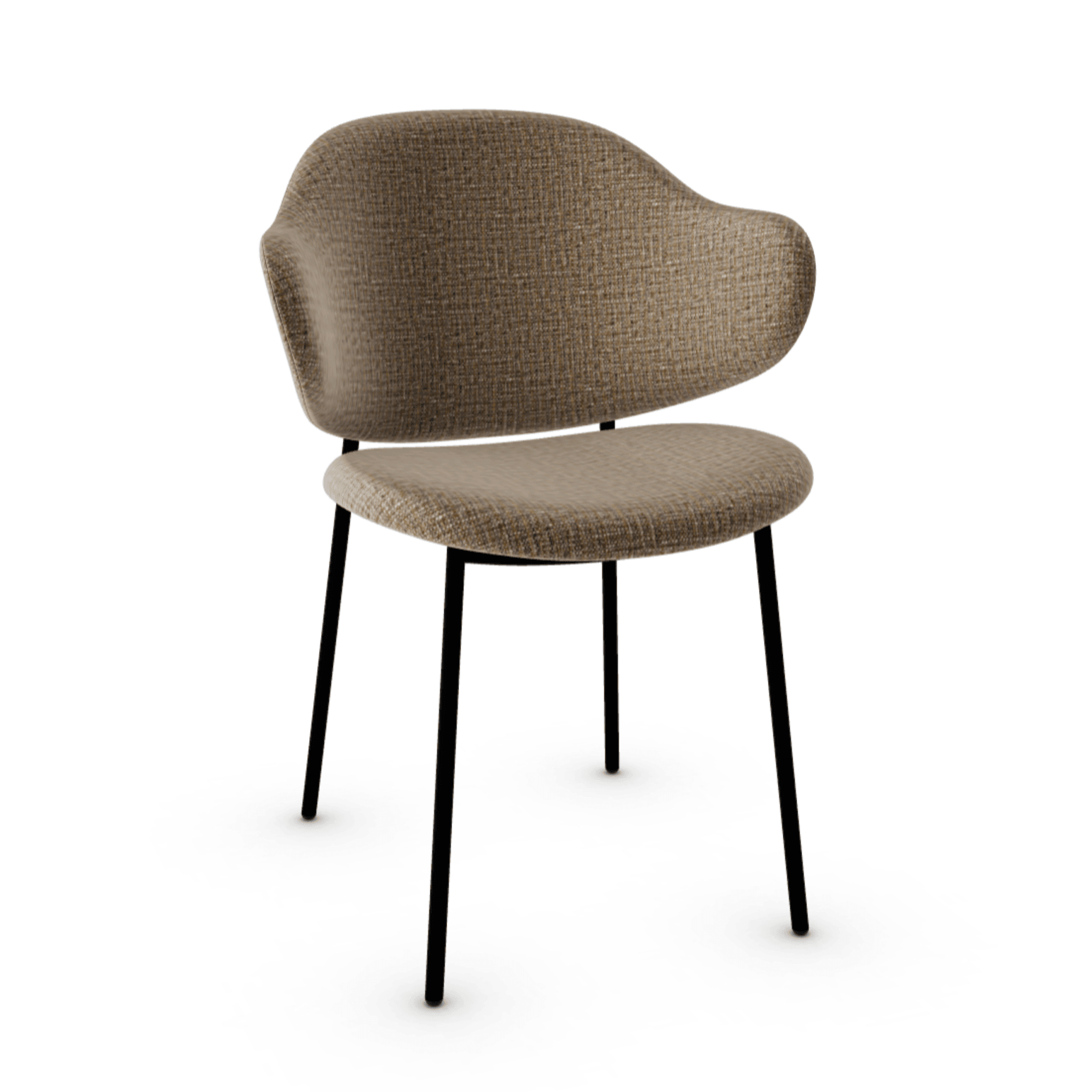 Krzesło HOLLY melanż brązowy z metalową podstawą Calligaris matowa czerń Eye on Design
