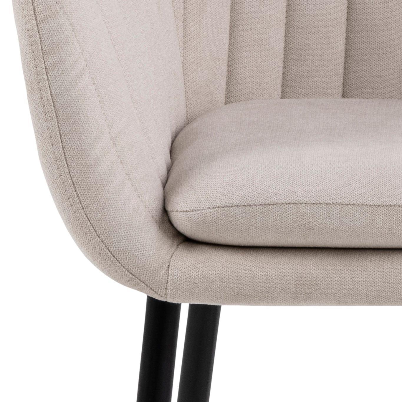 Krzesło MIKKEL beżowy tkanina strukturalna z czarną podstawą Home Essentials Eye on Design