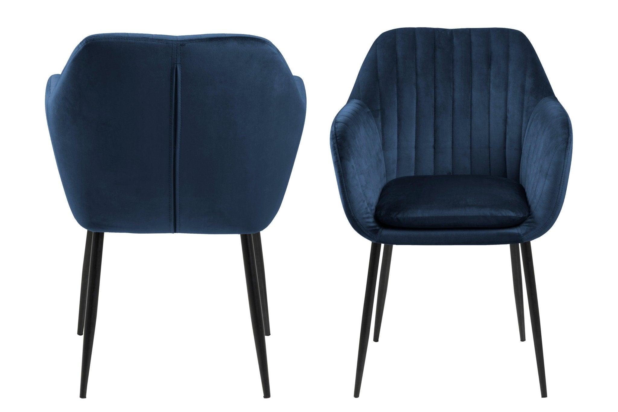 Krzesło MIKKEL ciemnoniebieski z czarną podstawą Home Essentials Eye on Design