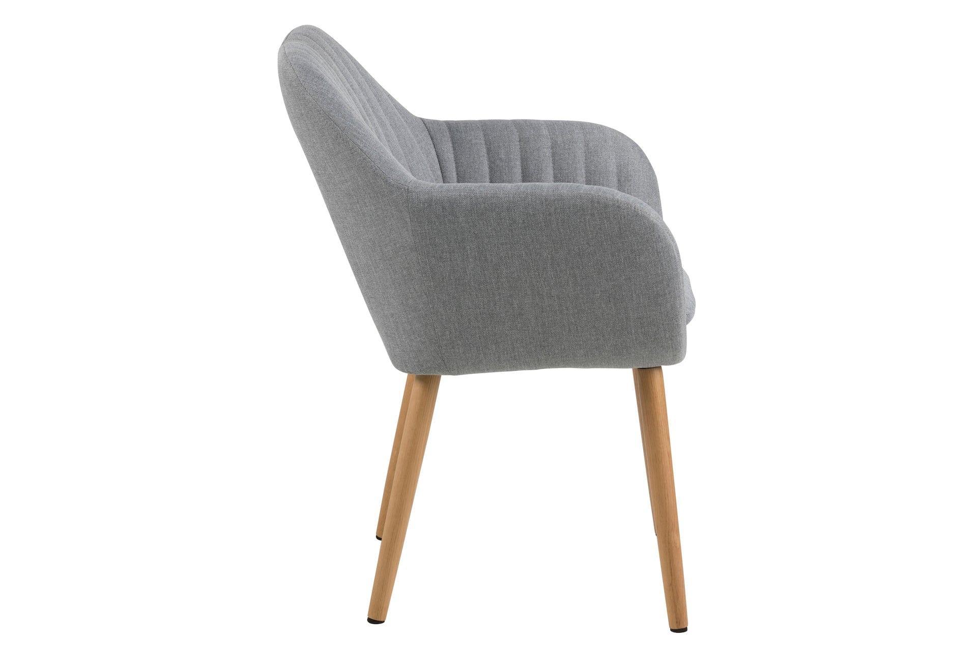 Krzesło MIKKEL jasnoszary tkanina strukturalna z drewnianą podstawą Home Essentials Eye on Design