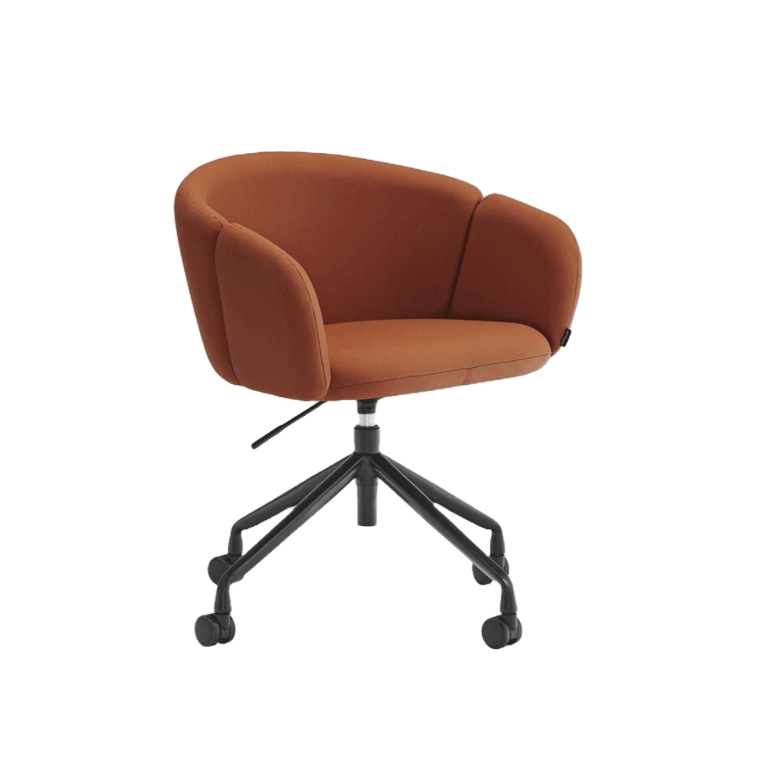 Krzesło na kółkach z podłokietnikami ADD ekoskóra terracotta Teulat Eye on Design