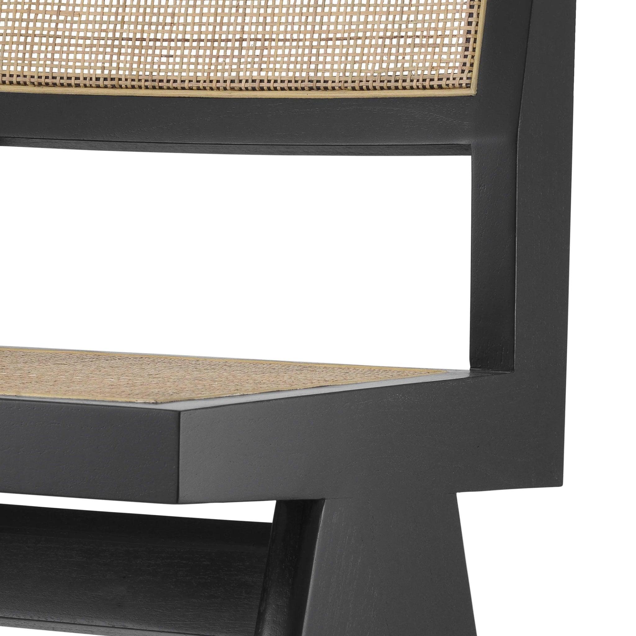 Krzesło NICLAS czarne drewno z rattanem Eichholtz Eye on Design