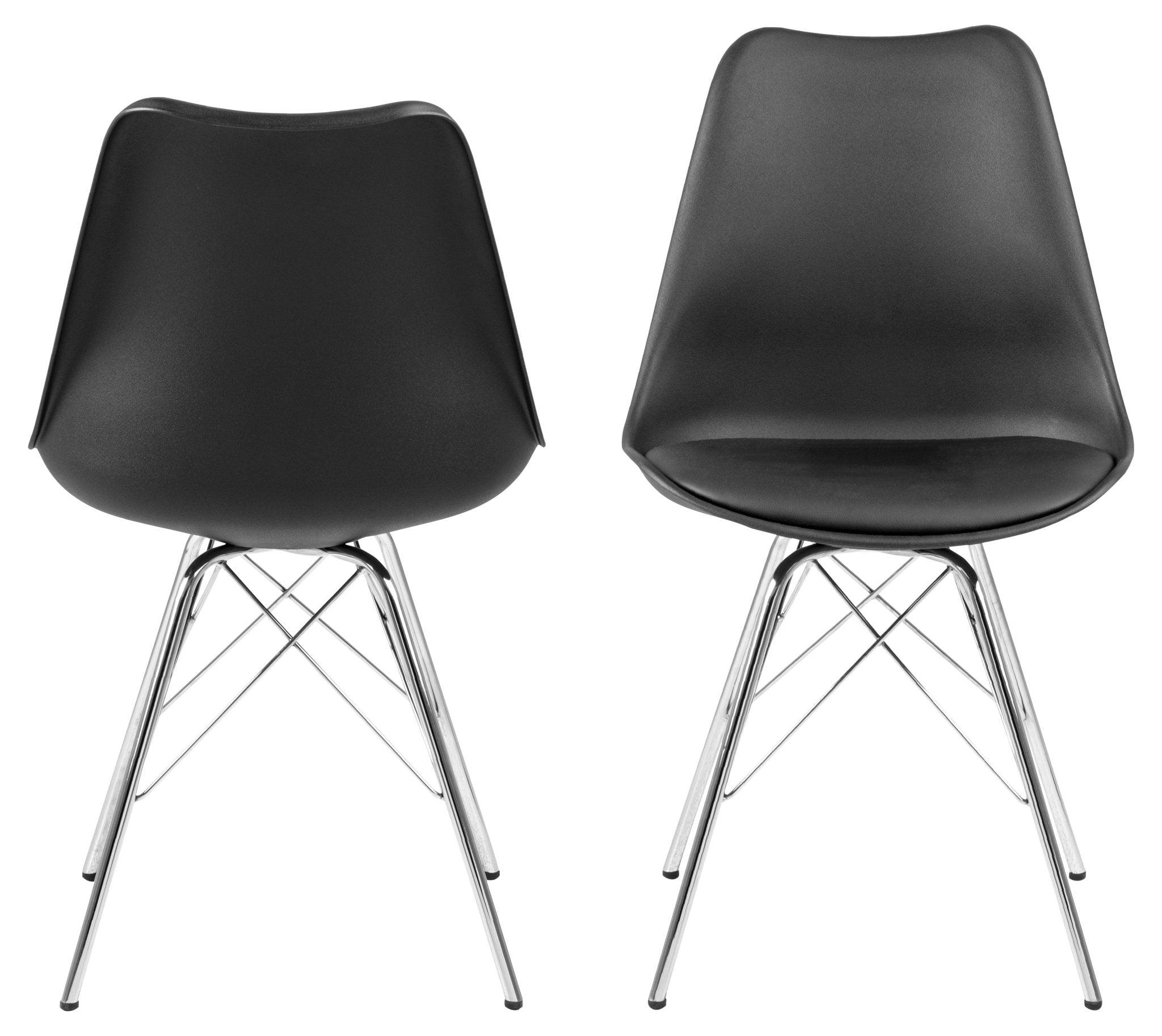 Krzesło NILS czarny z chromowaną podstawą Home Essentials Eye on Design