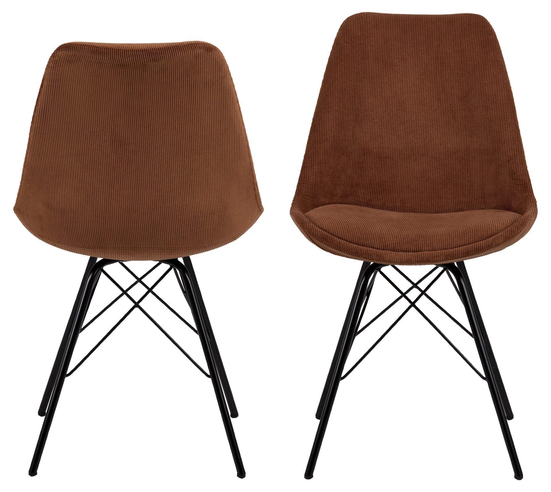 Krzesło NILS miedziany sztruksowy z czarną podstawą Home Essentials Eye on Design