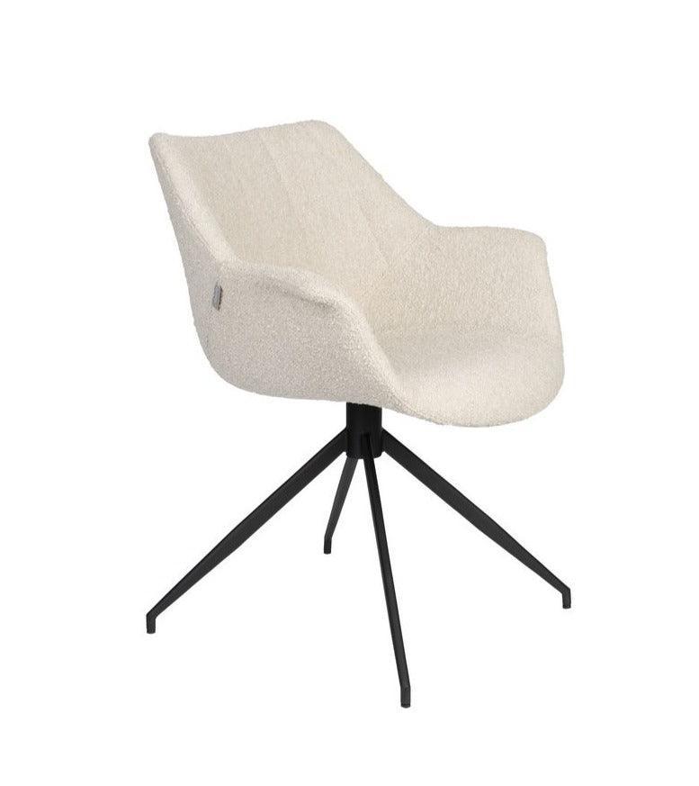 Krzesło obrotowe DOULTON biały boucle Zuiver Eye on Design