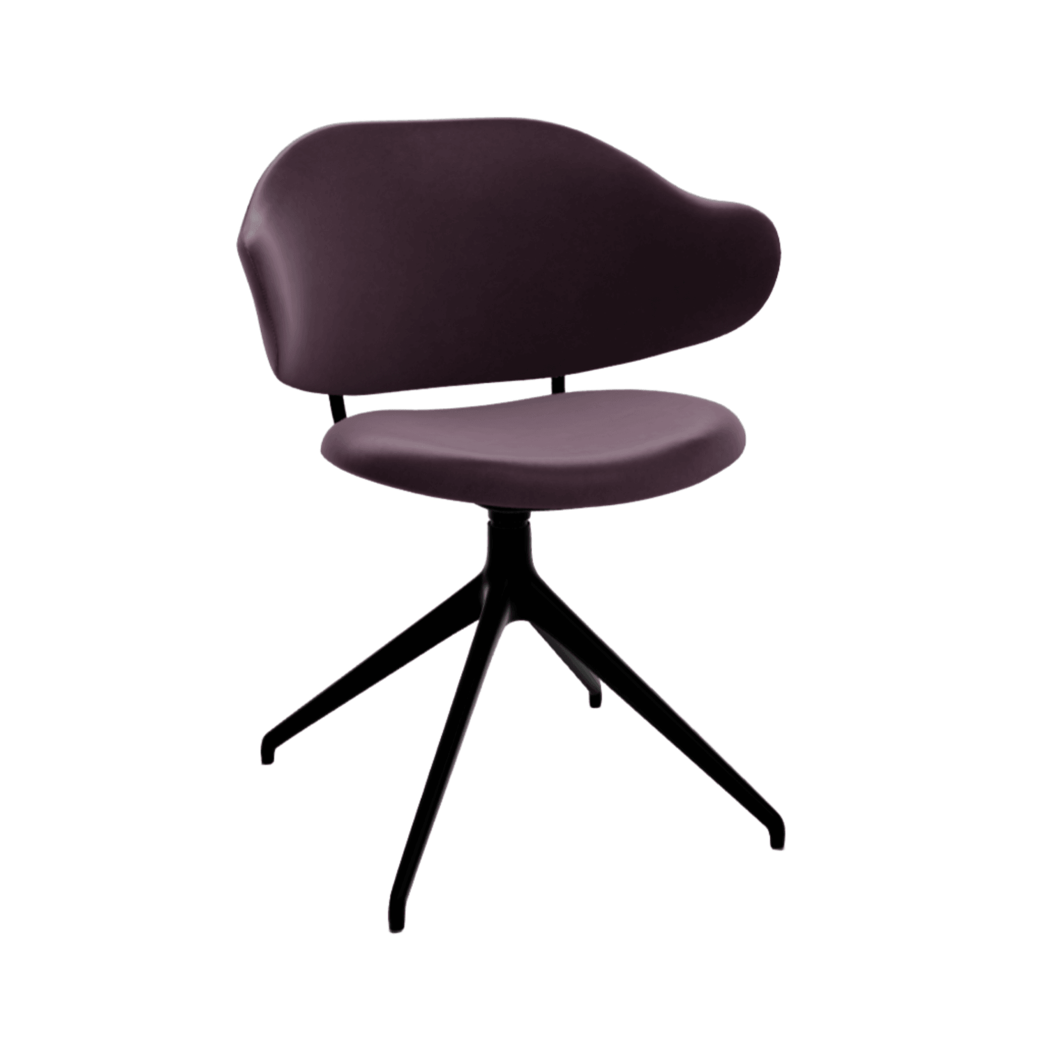 Krzesło obrotowe HOLLY burgundowa ekoskóra Calligaris 180° matowa czerń Eye on Design