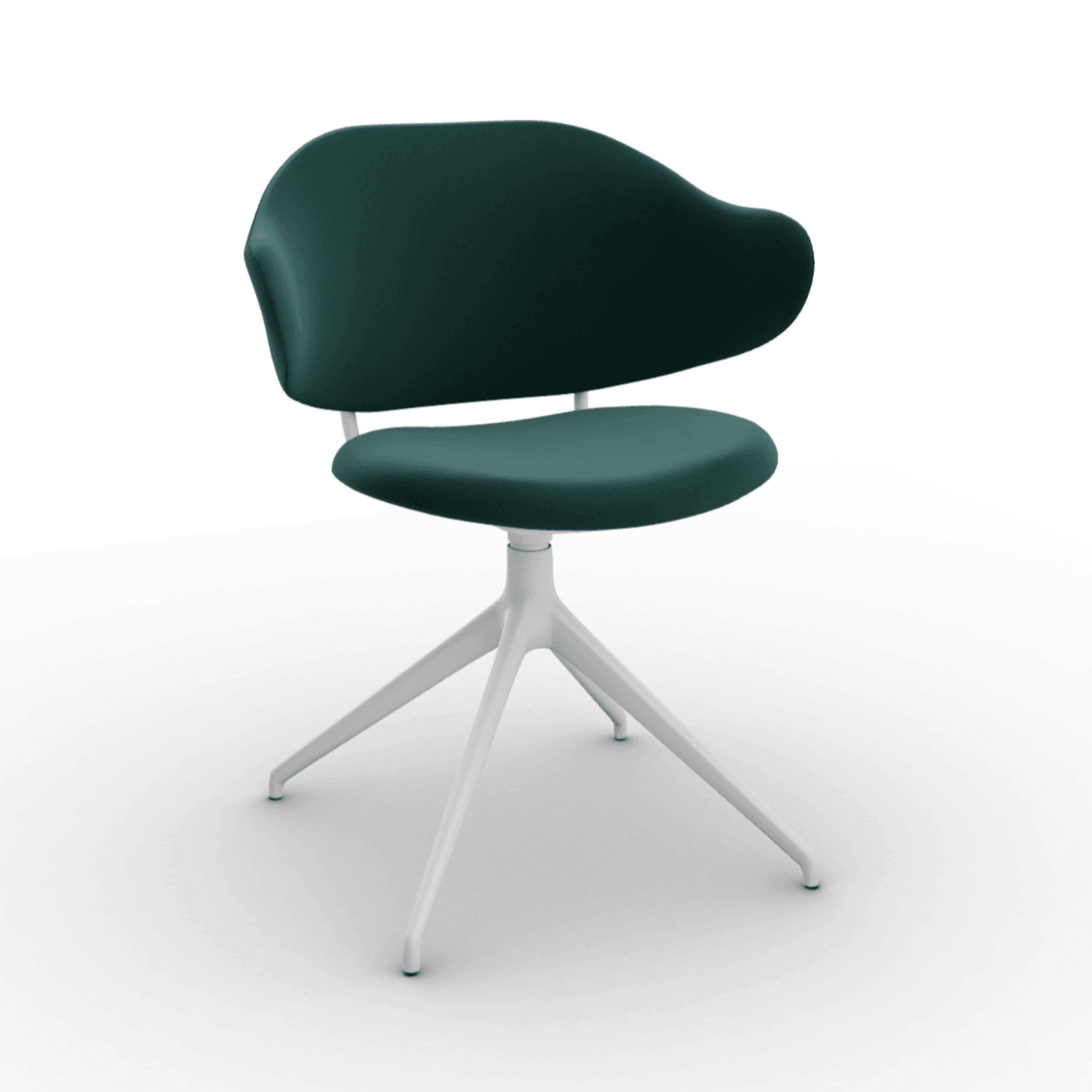 Krzesło obrotowe HOLLY ciemnozielony aksamit Calligaris 180° matowa biel Eye on Design