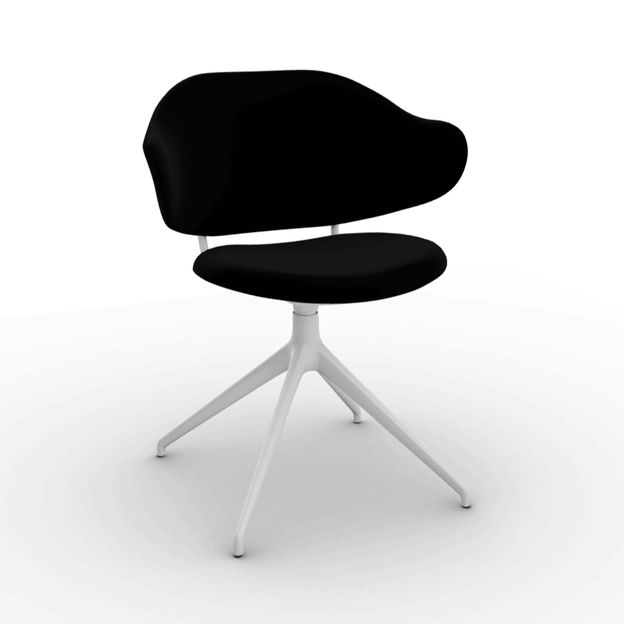 Krzesło obrotowe HOLLY czarny aksamit Calligaris 180° matowa biel Eye on Design