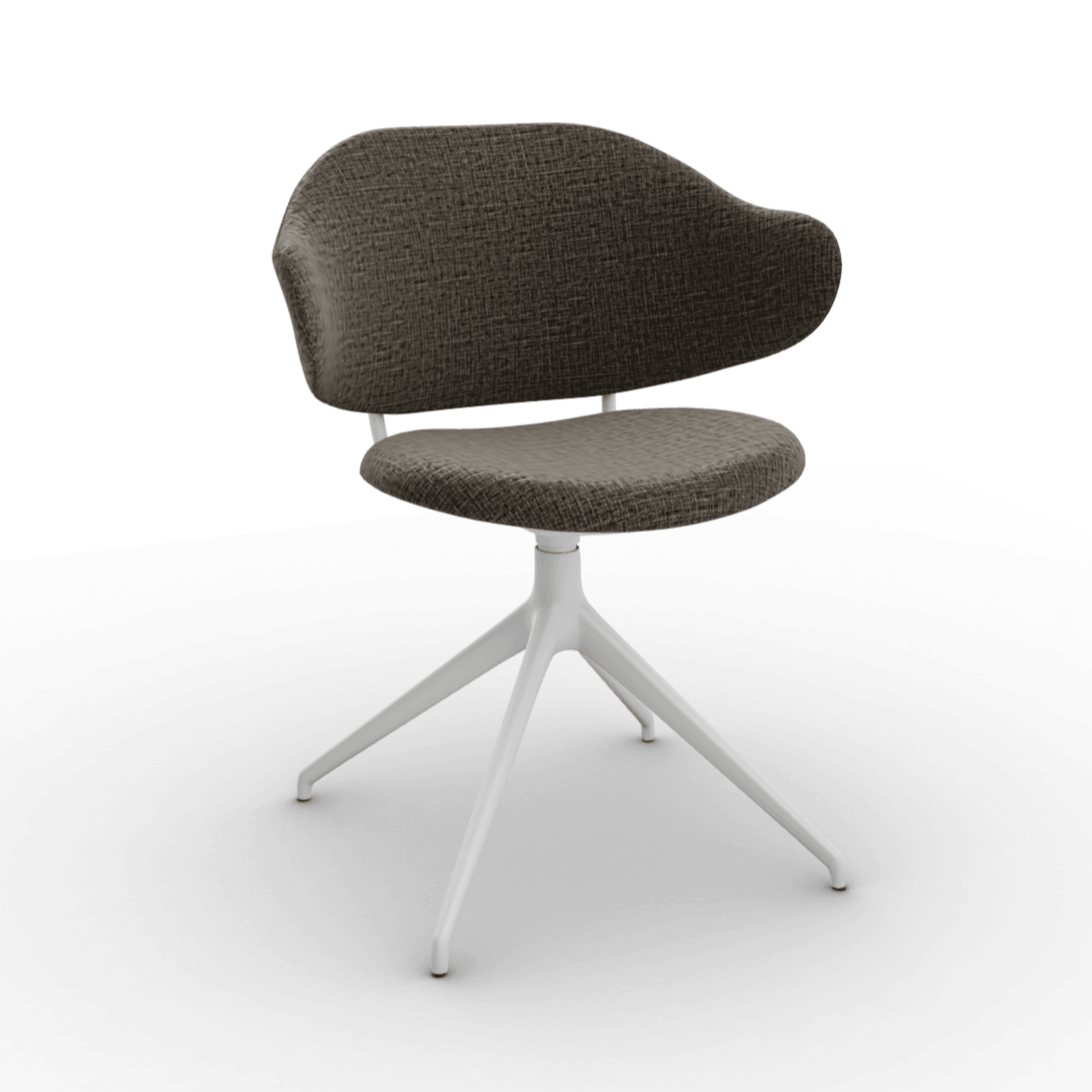 Krzesło obrotowe HOLLY melanż szary Calligaris 180° matowa biel Eye on Design