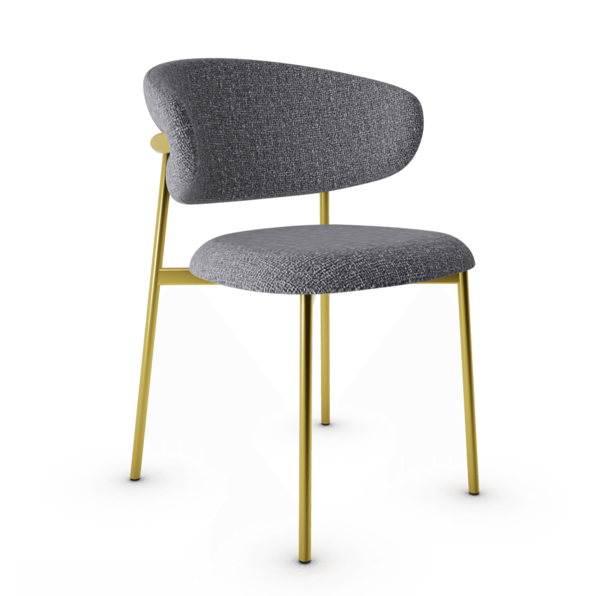 Krzesło OLEANDRO boucle antracytowy z metalową podstawą Calligaris metalowa matowy mosiądz Eye on Design