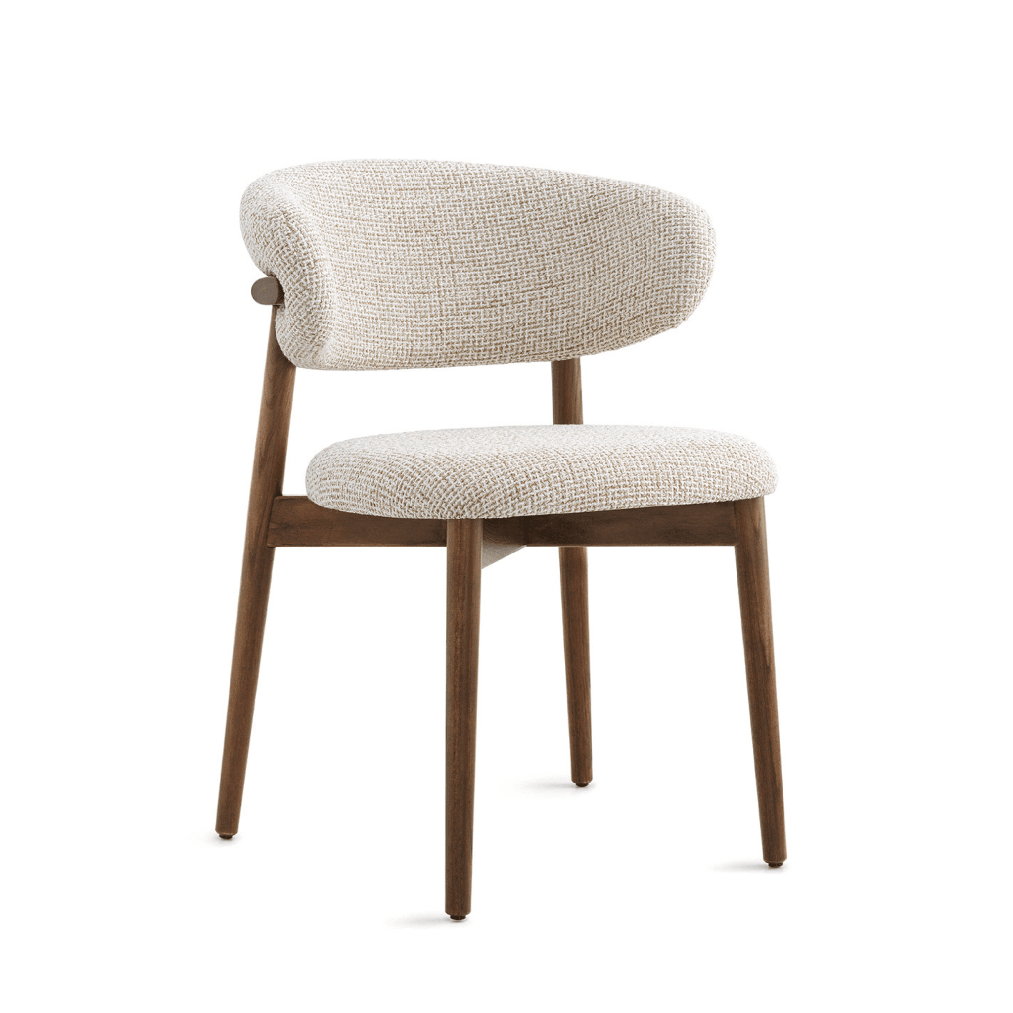 Krzesło OLEANDRO boucle beżowy z drewnianą podstawą Calligaris ciemnobrązowa Eye on Design
