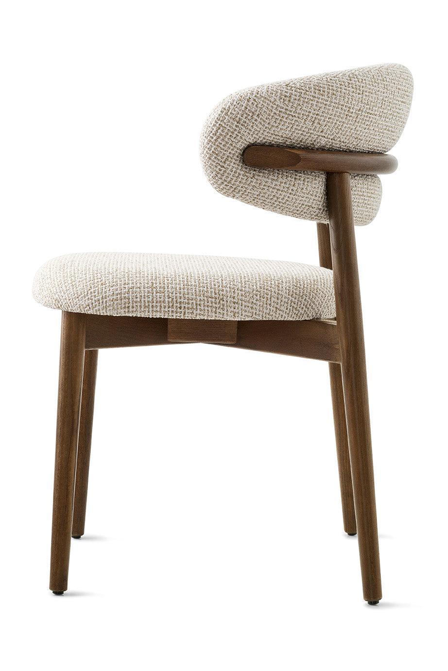 Krzesło OLEANDRO boucle beżowy z drewnianą podstawą Calligaris Eye on Design