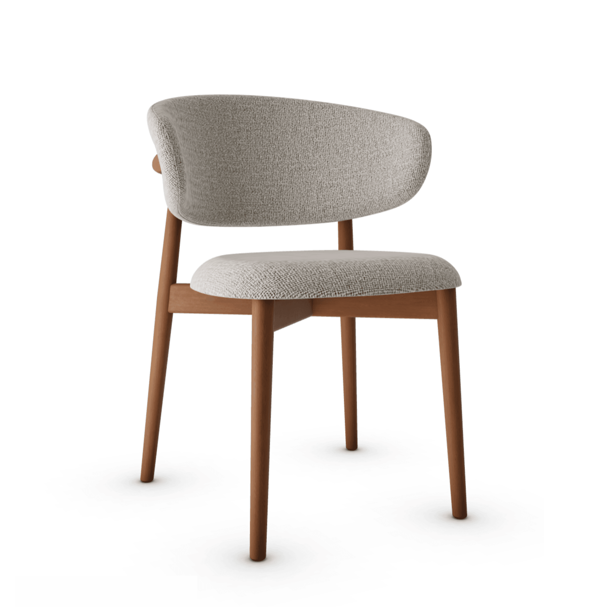 Krzesło OLEANDRO boucle beżowy z drewnianą podstawą Calligaris orzech włoski Eye on Design