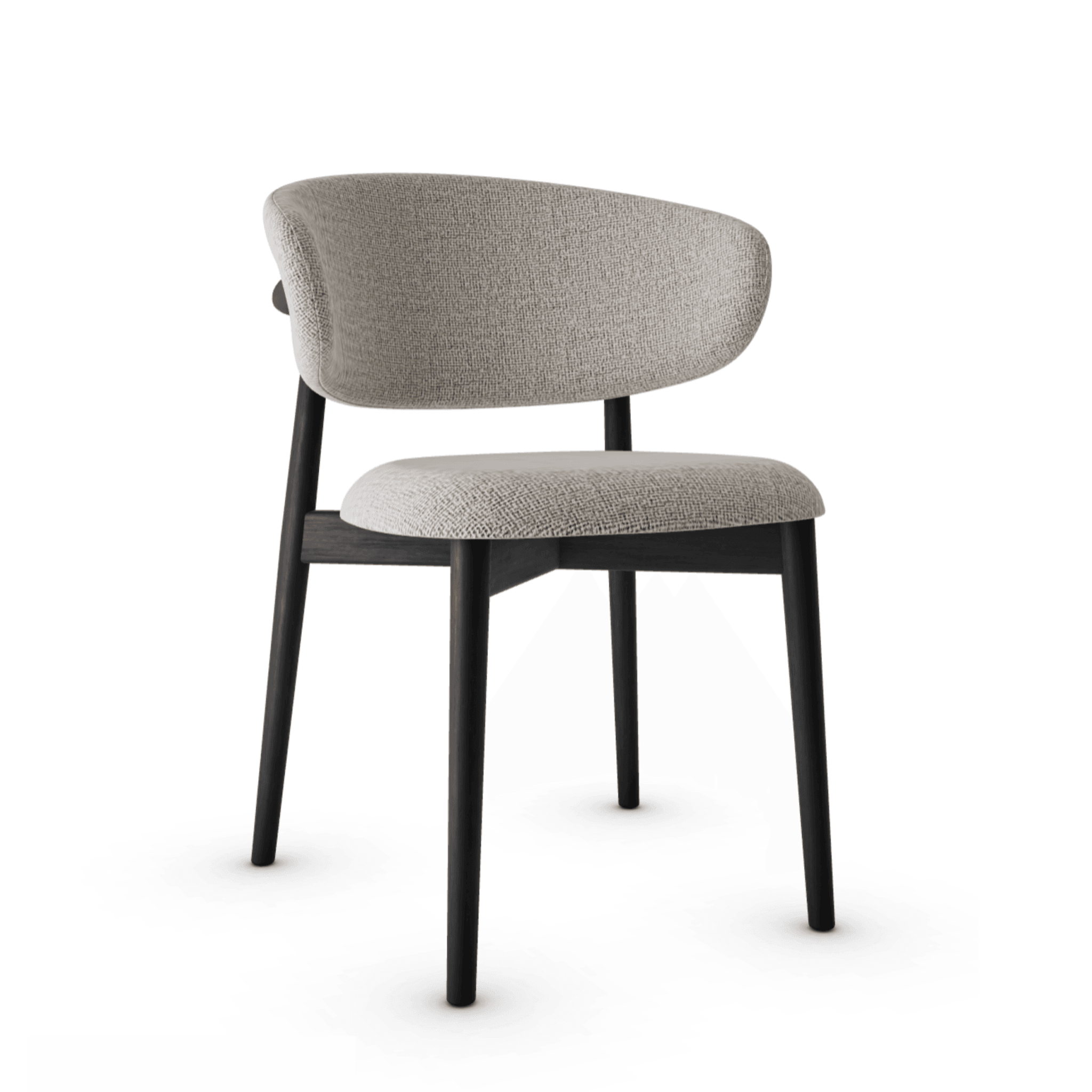 Krzesło OLEANDRO boucle beżowy z drewnianą podstawą Calligaris matowa czerń Eye on Design