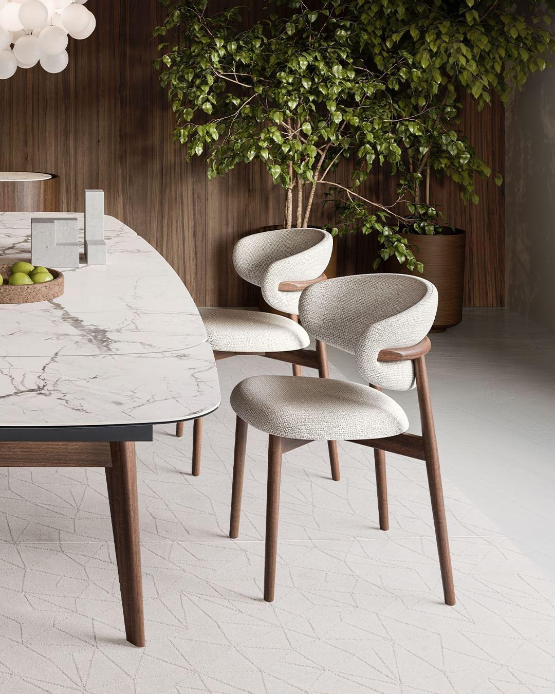 Krzesło OLEANDRO boucle beżowy z drewnianą podstawą Calligaris Eye on Design