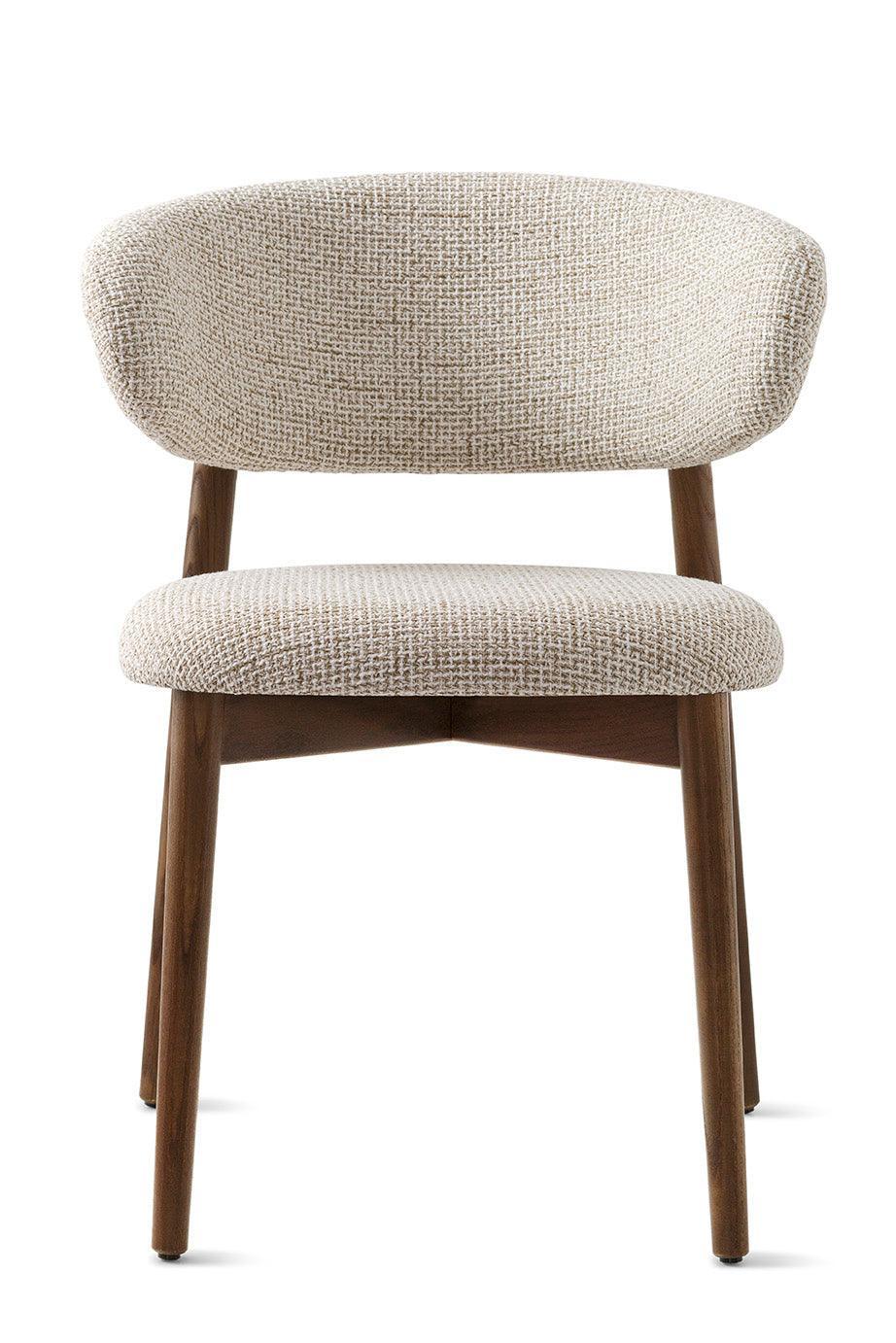 Krzesło OLEANDRO boucle beżowy z drewnianą podstawą Calligaris Eye on Design