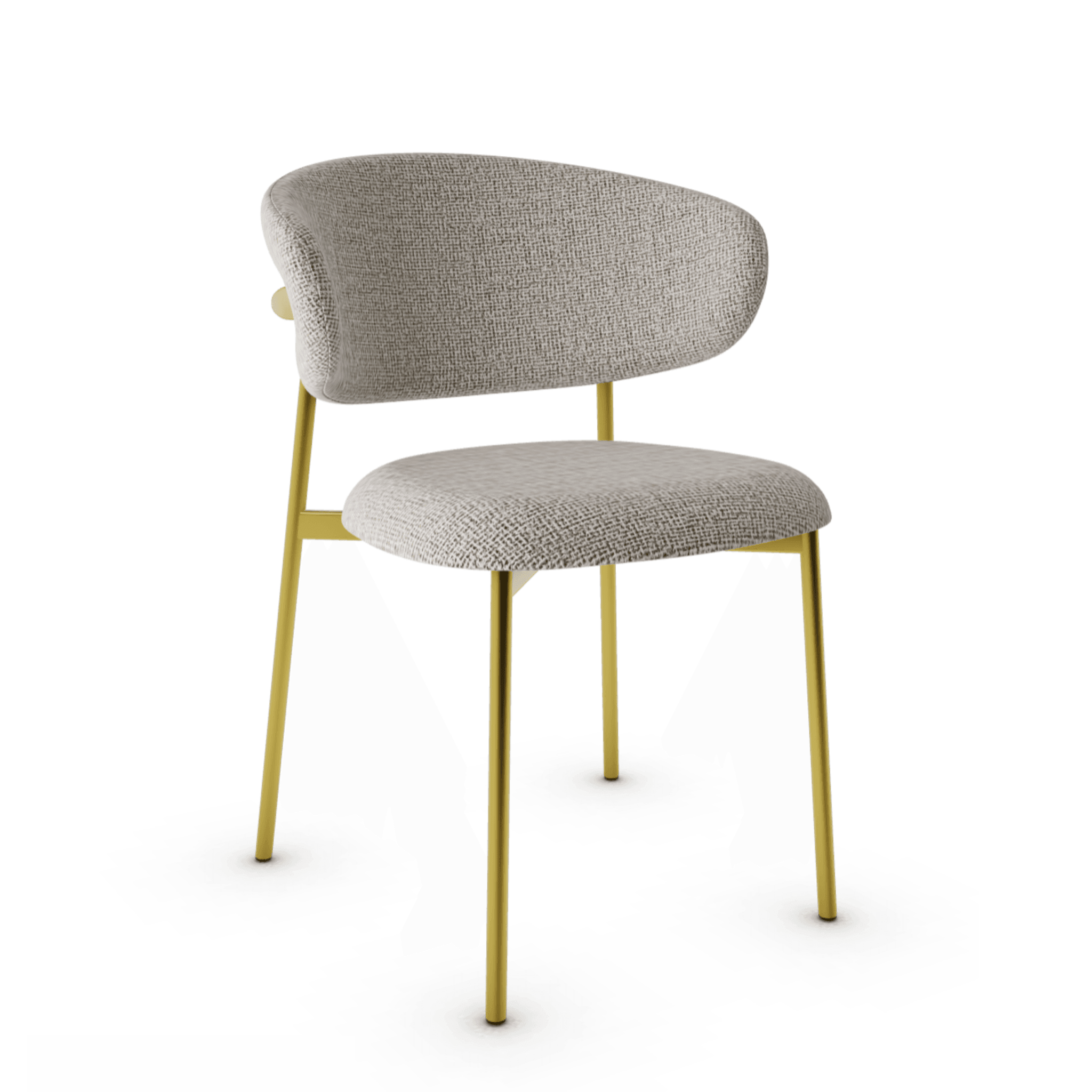 Krzesło OLEANDRO boucle beżowy z metalową podstawą Calligaris metalowa matowy mosiądz Eye on Design