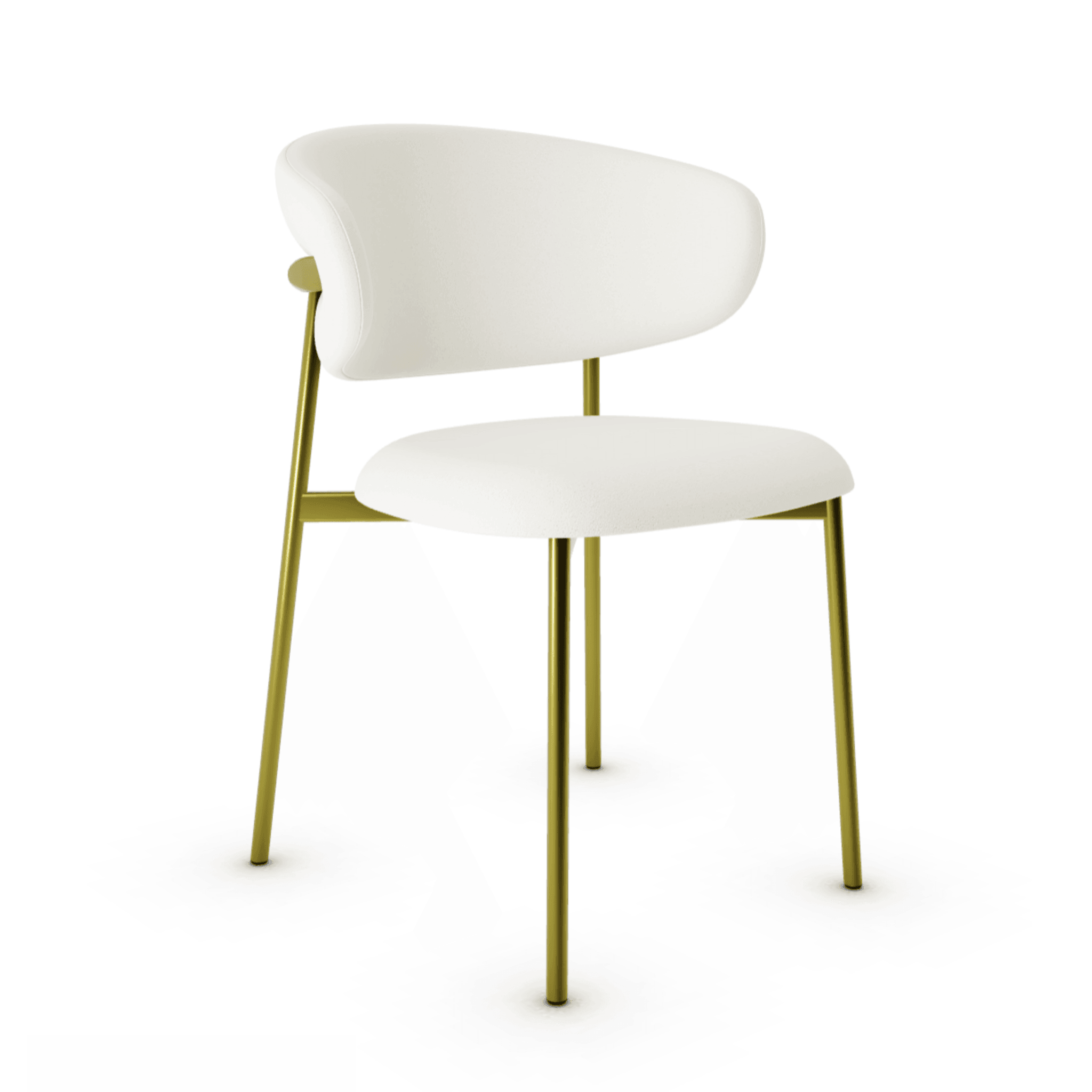 Krzesło OLEANDRO boucle kremowy z metalową podstawą Calligaris metalowa matowy mosiądz Eye on Design