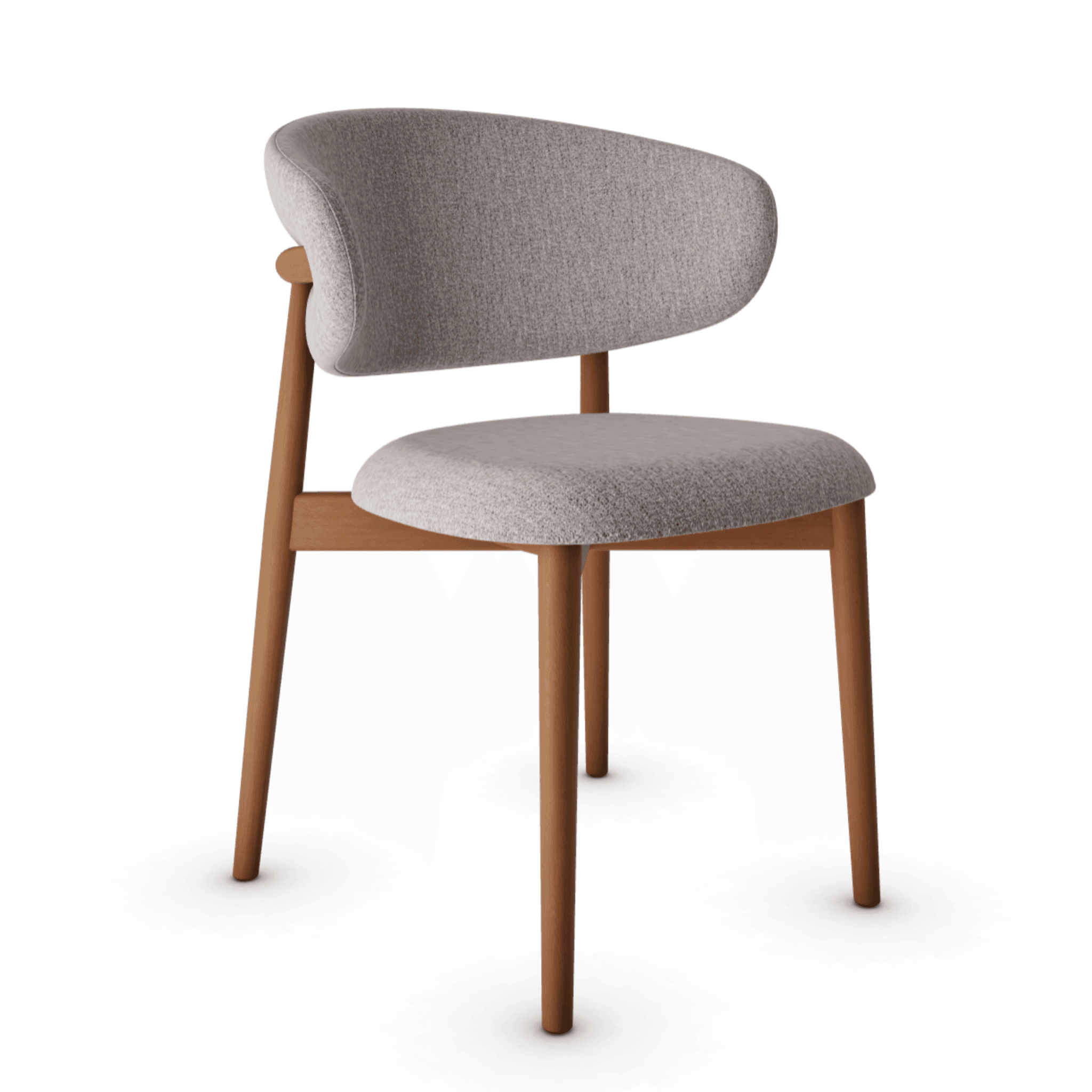 Krzesło OLEANDRO boucle taupe z drewnianą podstawą Calligaris drewniana orzech włoski Eye on Design