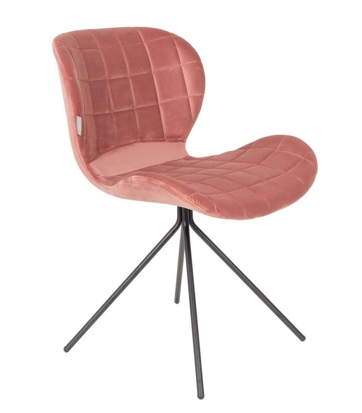 Krzesło OMG VELVET różowy Zuiver Eye on Design