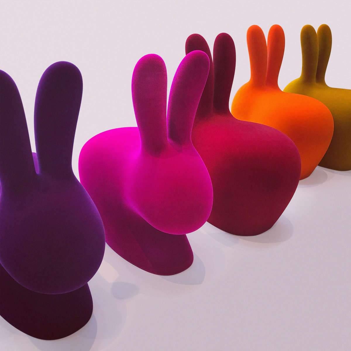 Krzesło RABBIT VELVET turkusowy Qeeboo Eye on Design