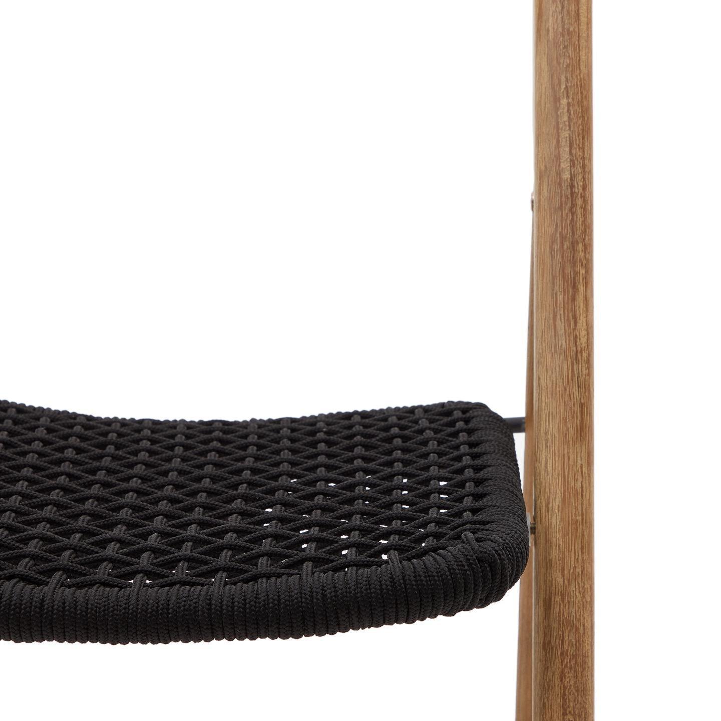 Krzesło składane DANDARA lite drewno akacjowe z czarnym siedziskiem La Forma Eye on Design