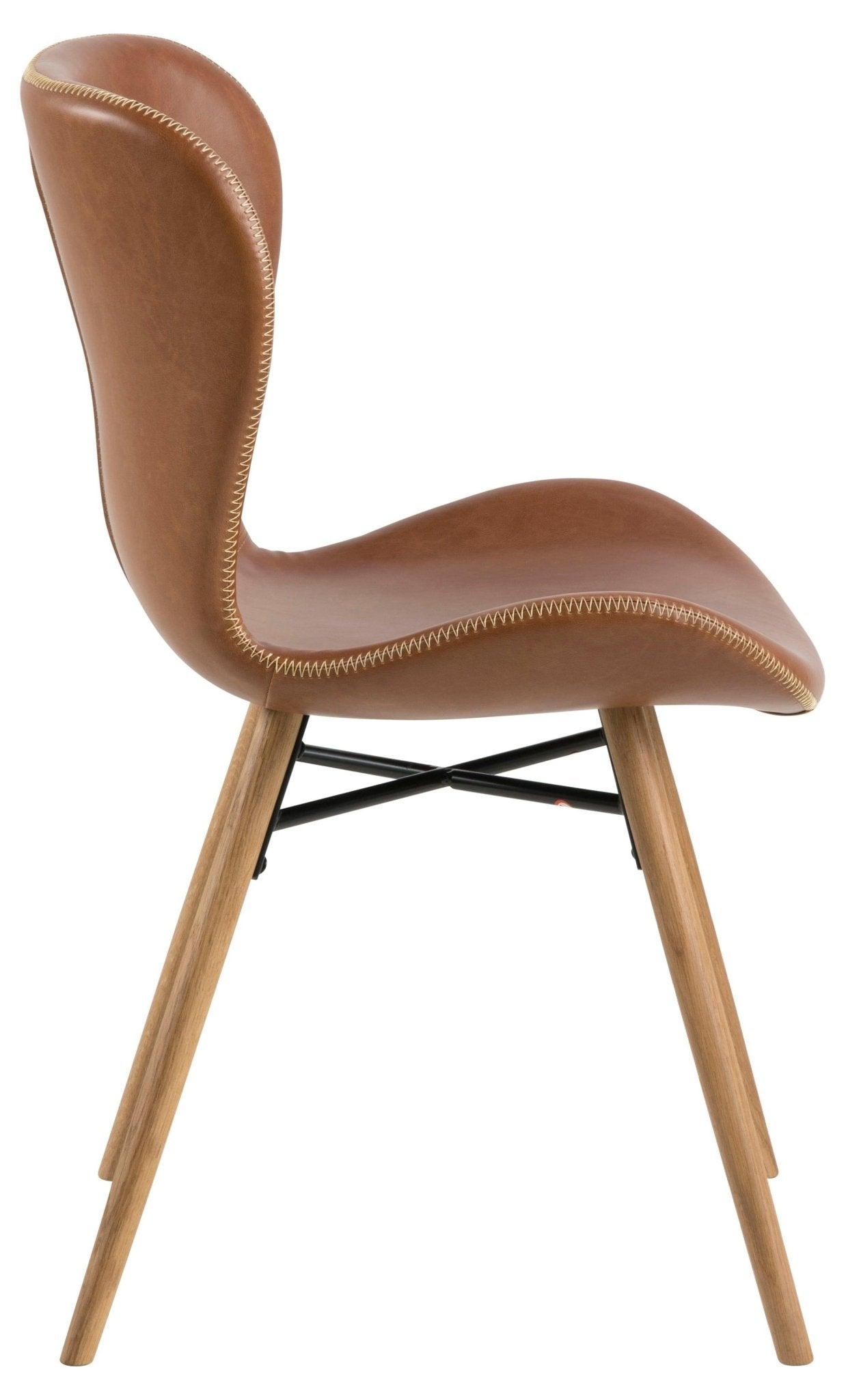 Krzesło skórzane BJORN brandy z jasną podstawą Home Essentials Eye on Design