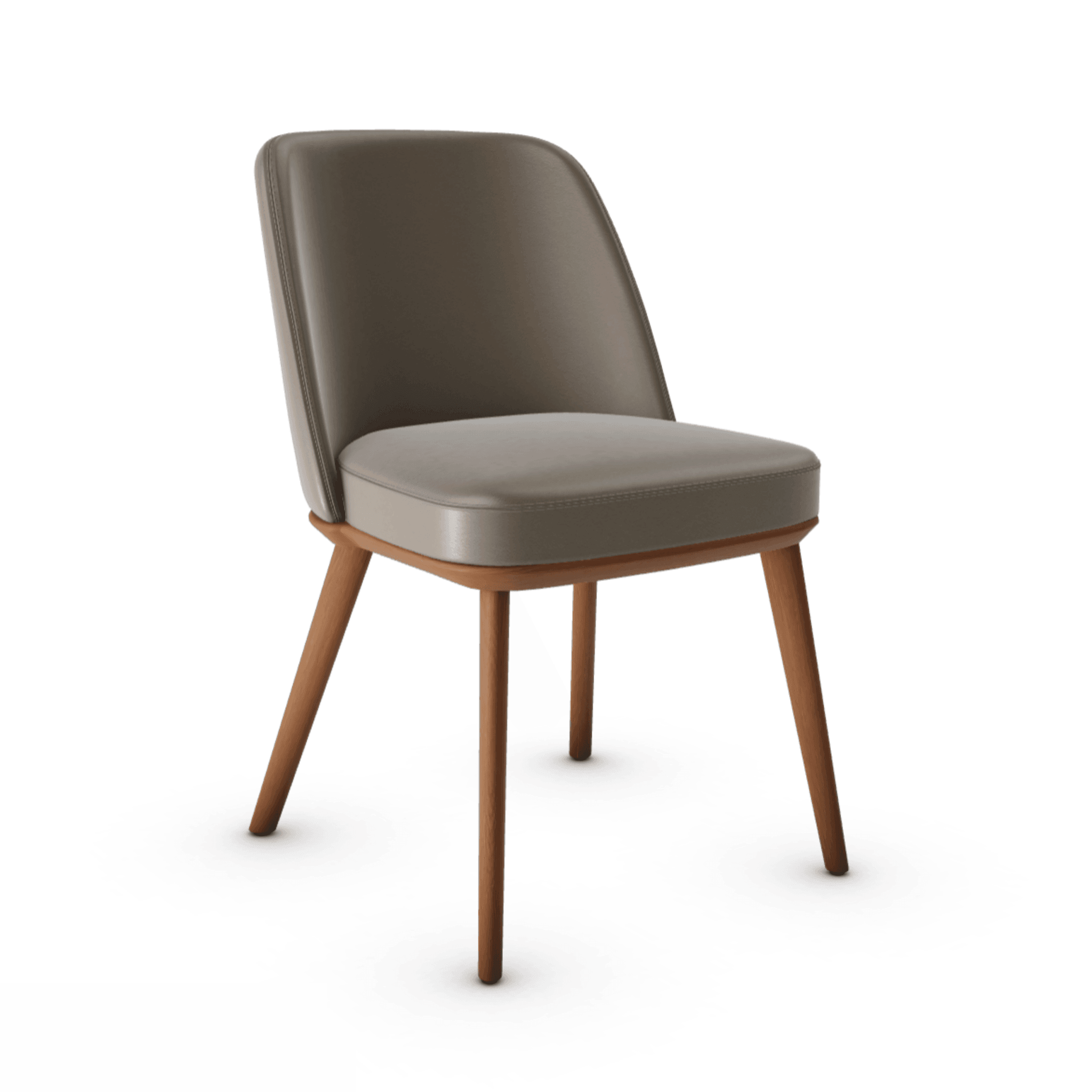 Krzesło skórzane FOYER jasnobrązowy z drewnianą podstawą Calligaris drewniana orzech włoski Eye on Design
