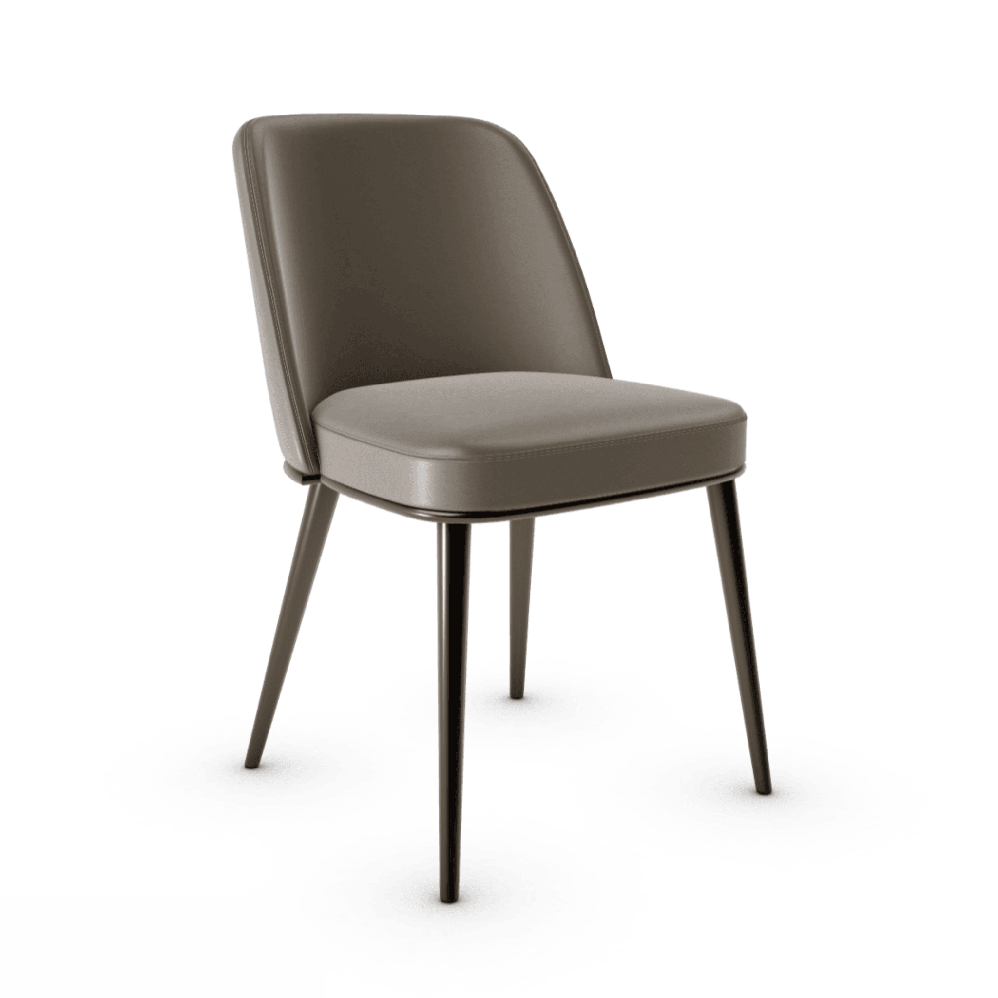 Krzesło skórzane FOYER jasnobrązowy z metalową podstawą Calligaris metalowa matowy brąz Eye on Design