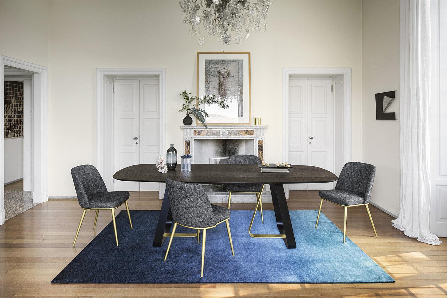 Krzesło skórzane FOYER jasnobrązowy z metalową podstawą Calligaris Eye on Design