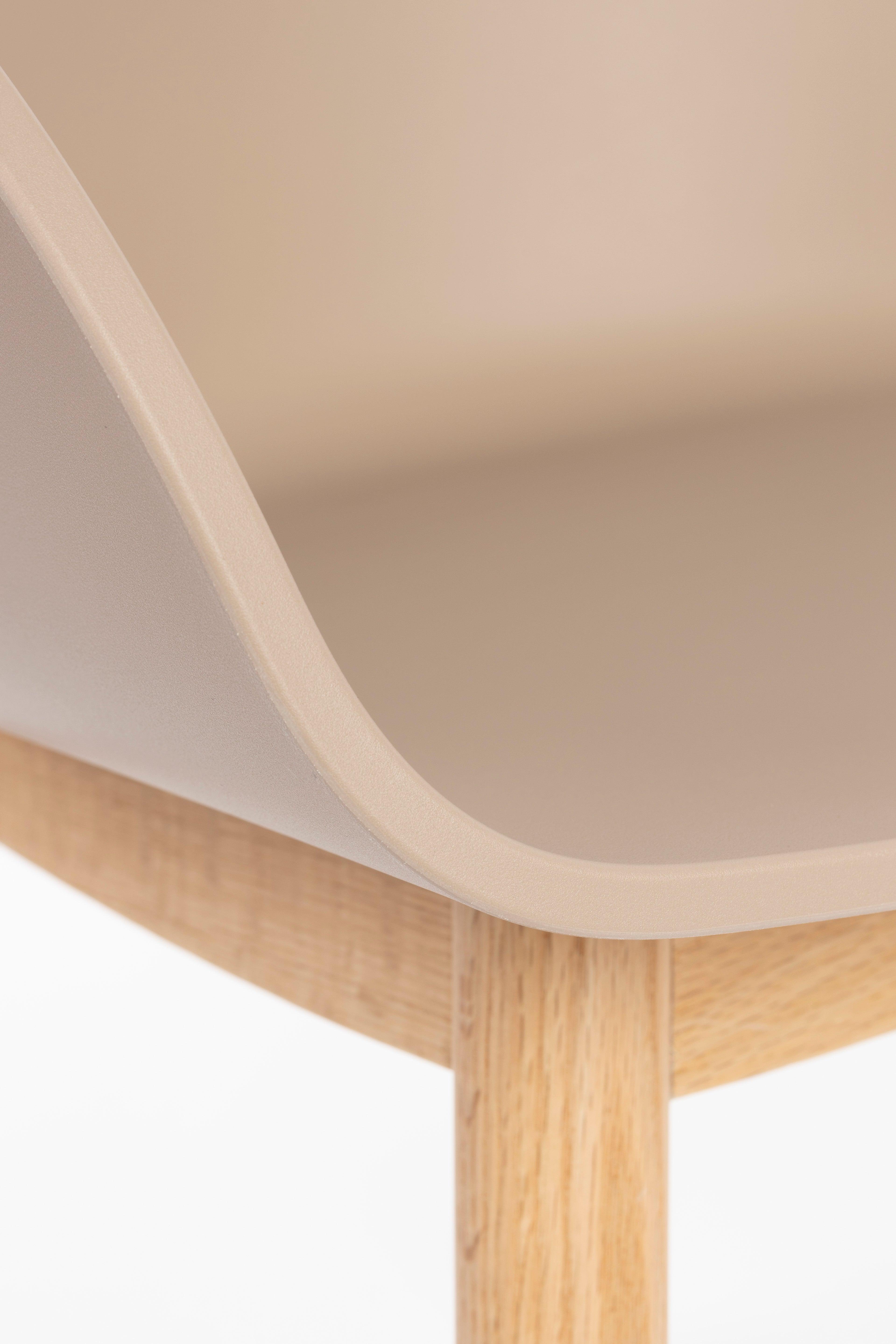 Krzesło VOID beżowy z drewnianą podstawą Zuiver Eye on Design