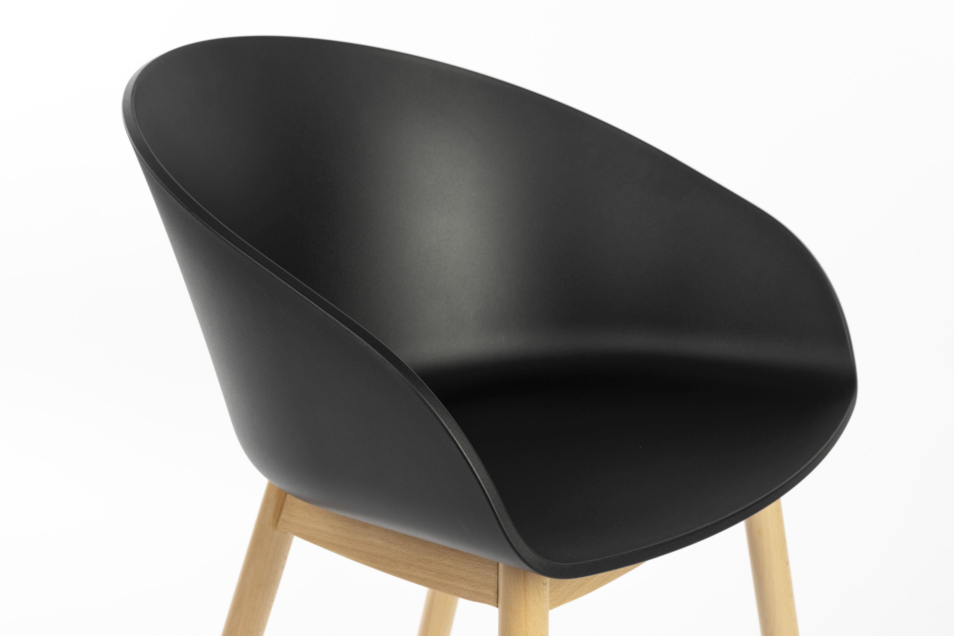 Krzesło VOID czarny z drewnianą podstawą Zuiver Eye on Design