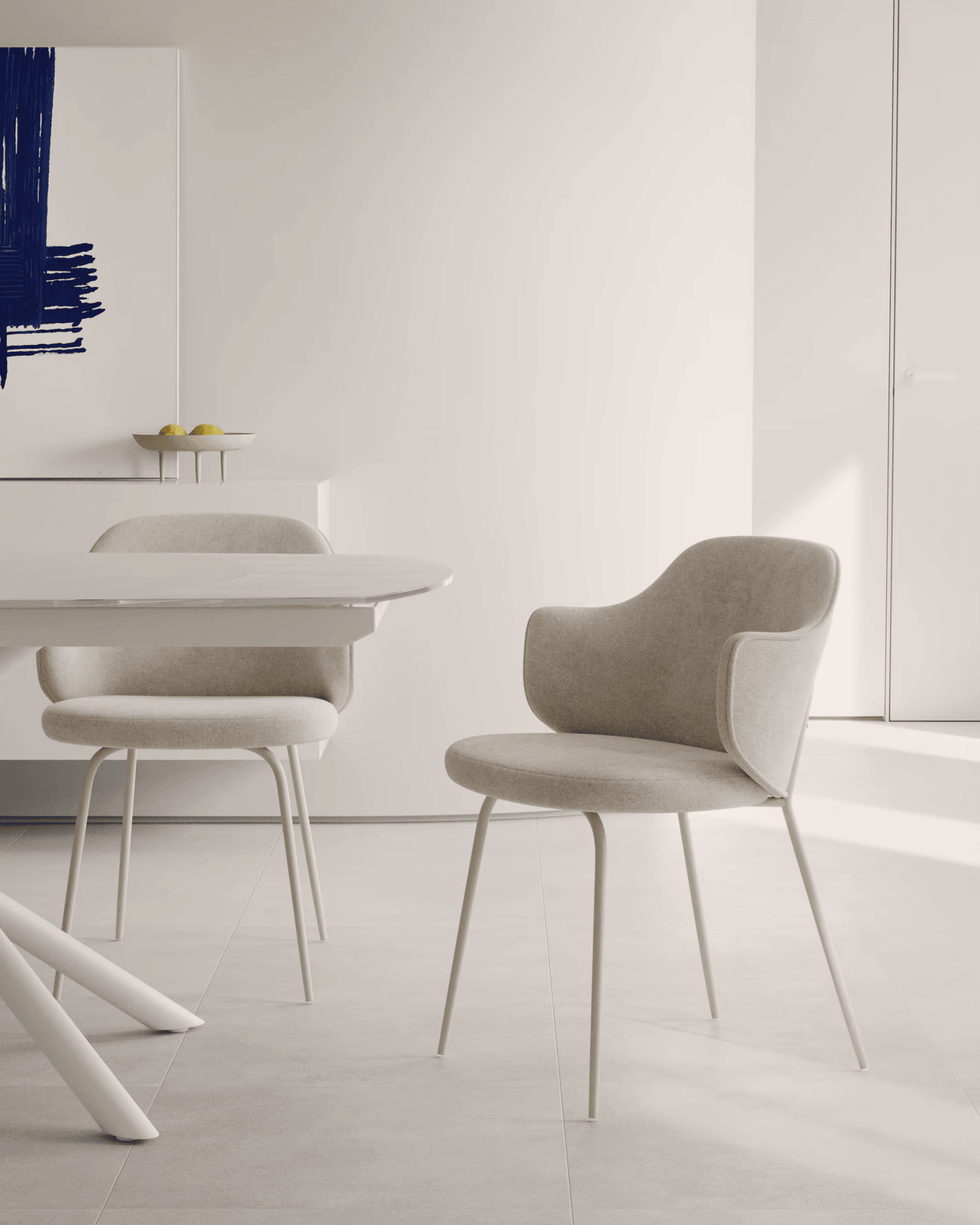 Krzesło YUNIA beżowy szenil La Forma Eye on Design