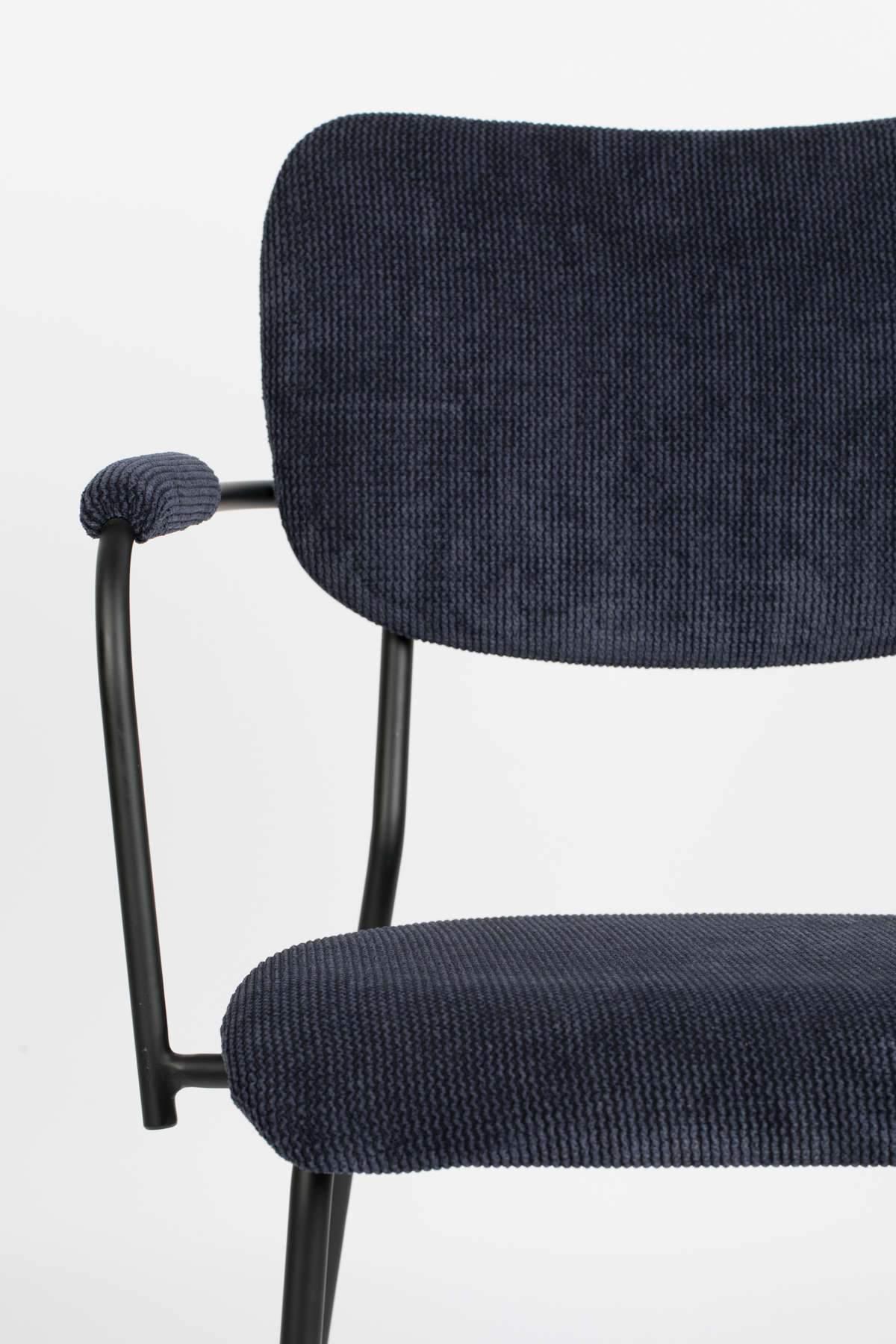Krzesło z podłokietnikami BENSON granatowy Zuiver Eye on Design