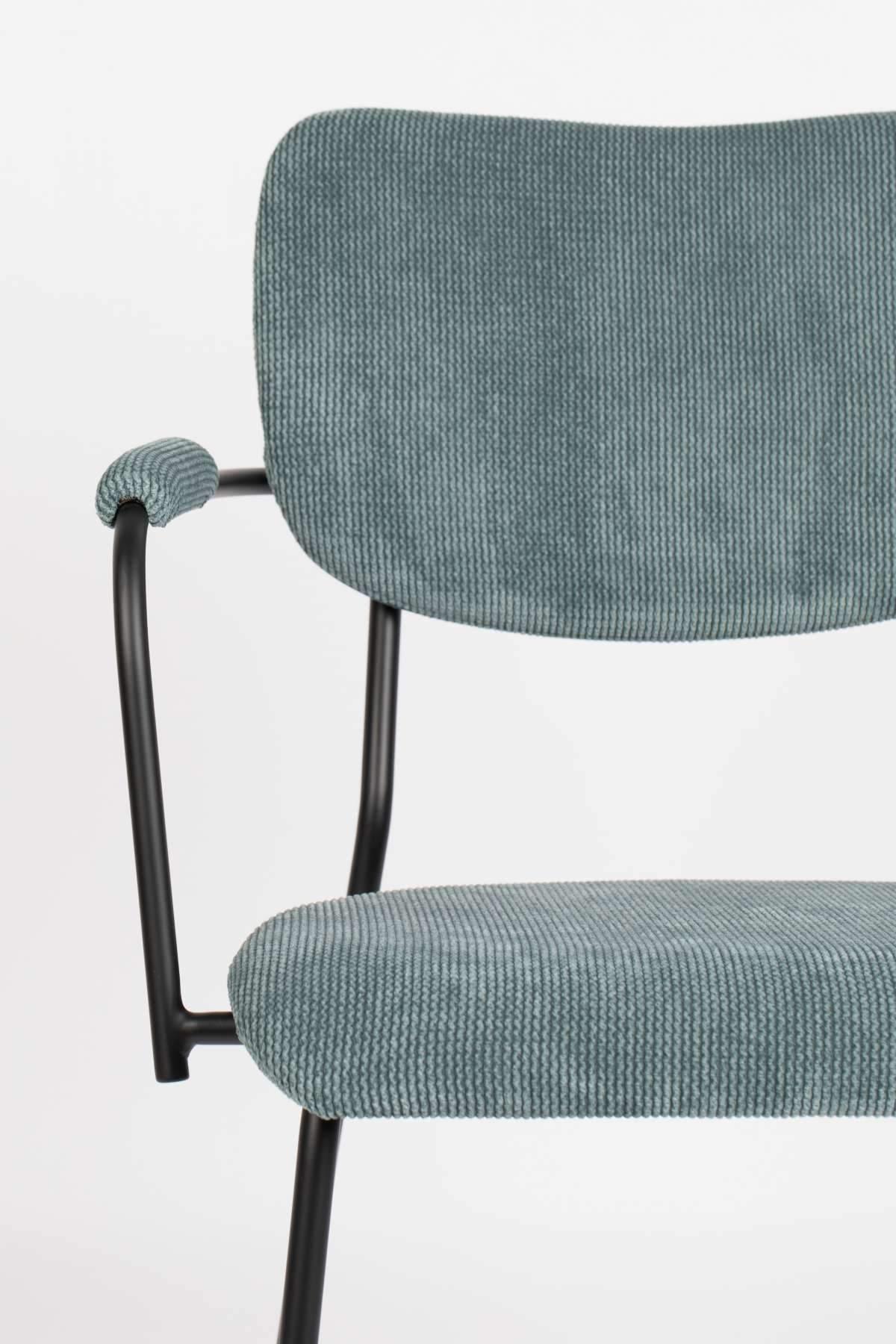 Krzesło z podłokietnikami BENSON morski Zuiver Eye on Design