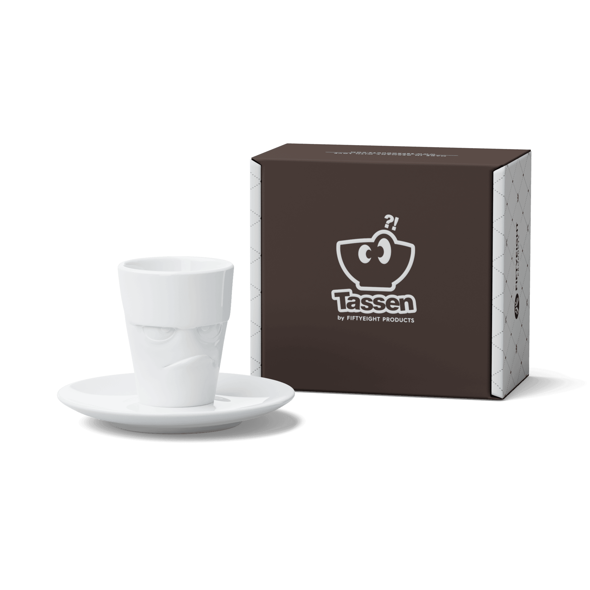 Kubeczek do espresso GRUMPY biały, marka 58products