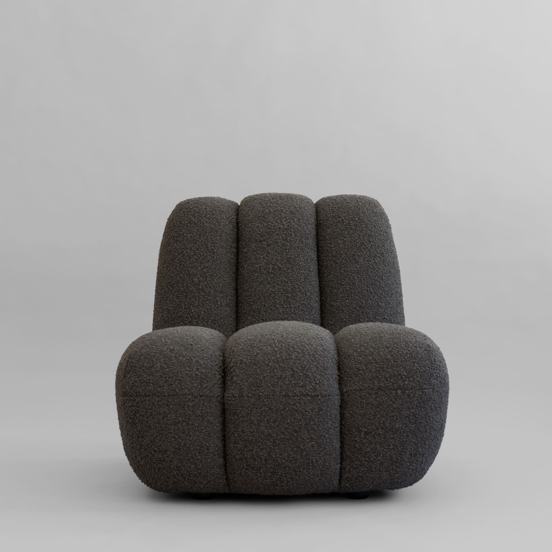 TOE-Sessel aus graubraunem Bouclé