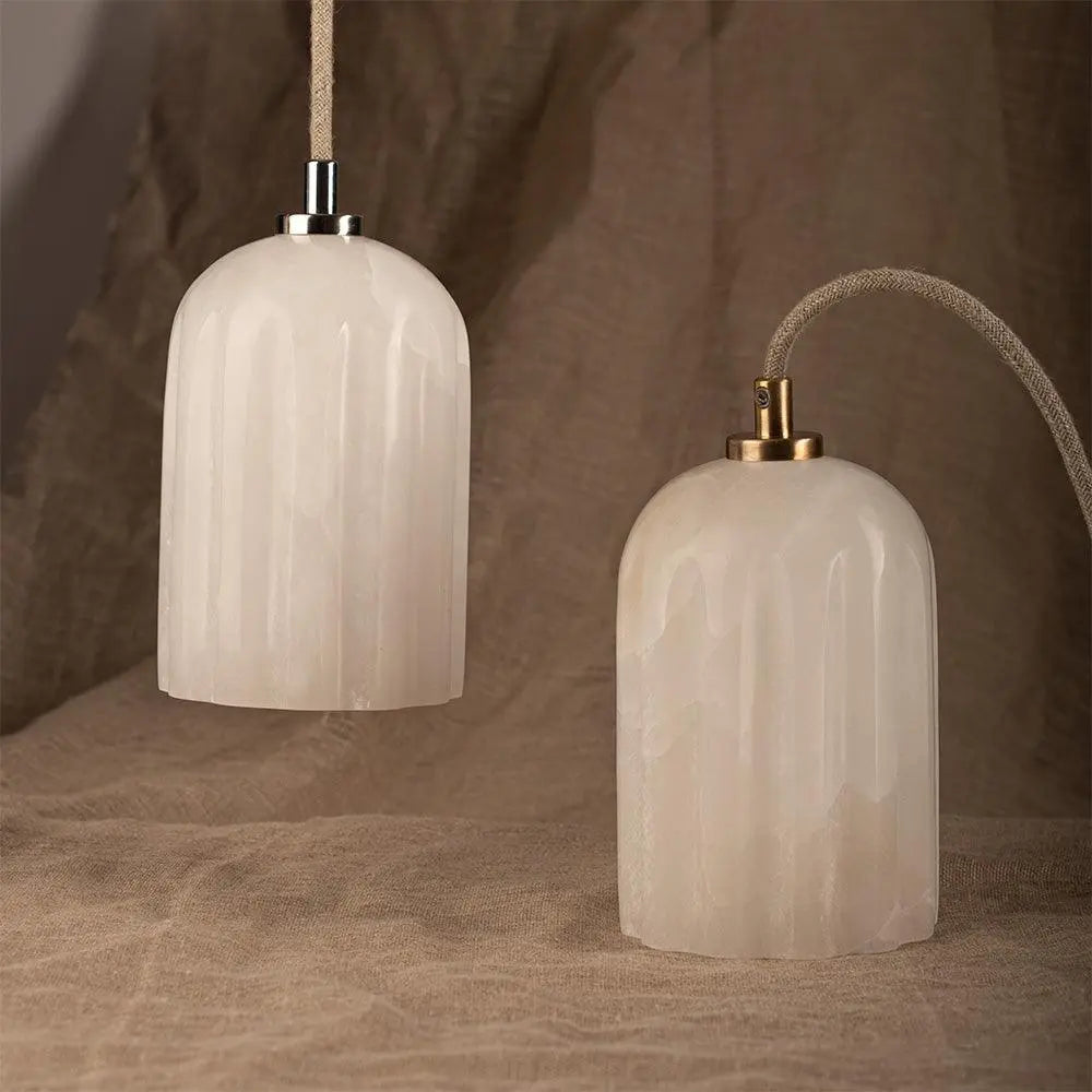 Lampa alabastrowa wisząca URANIA nikiel – Embassy Interiors