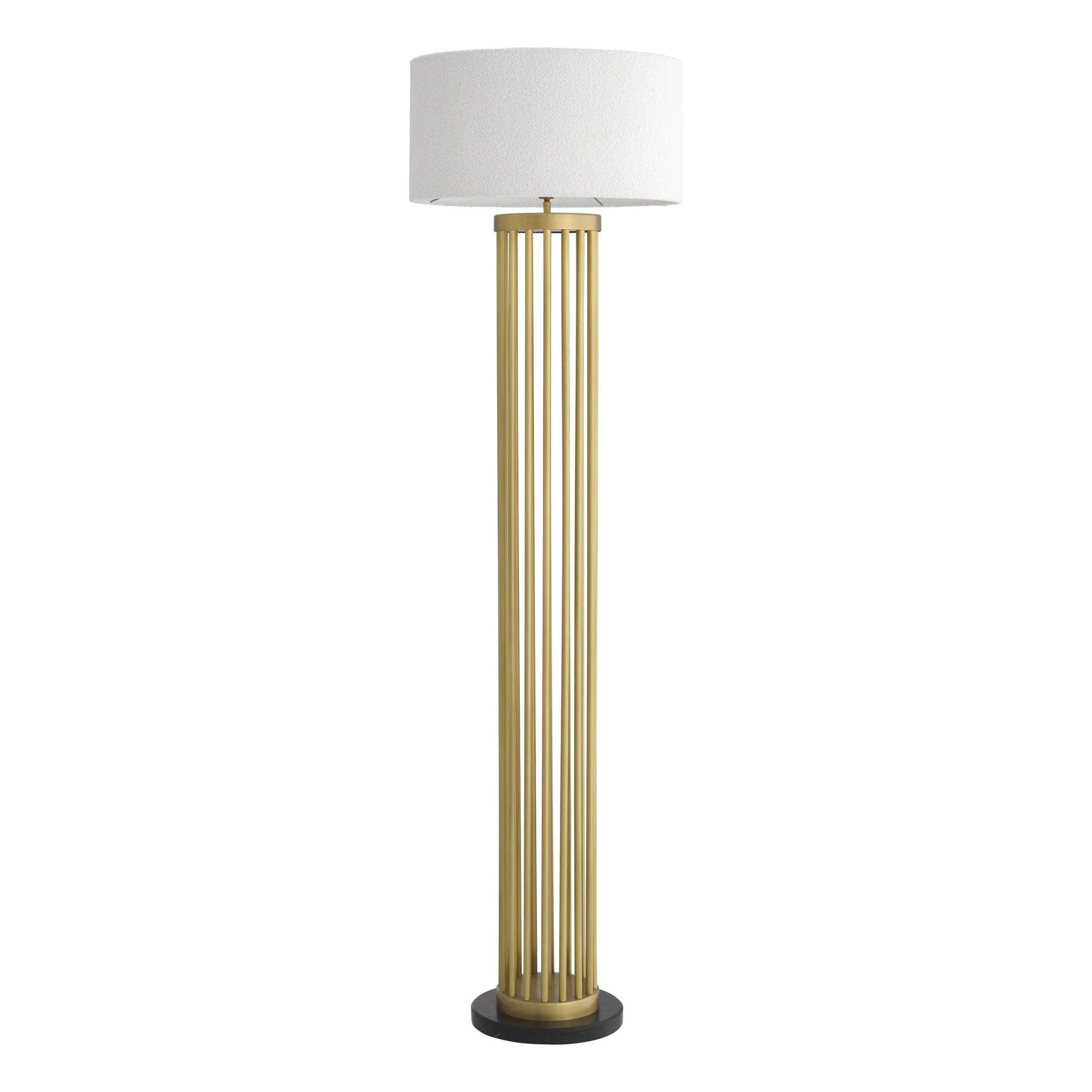 Lampa podłogowa CONDO mosiężny z białym kloszem Eichholtz Eye on Design