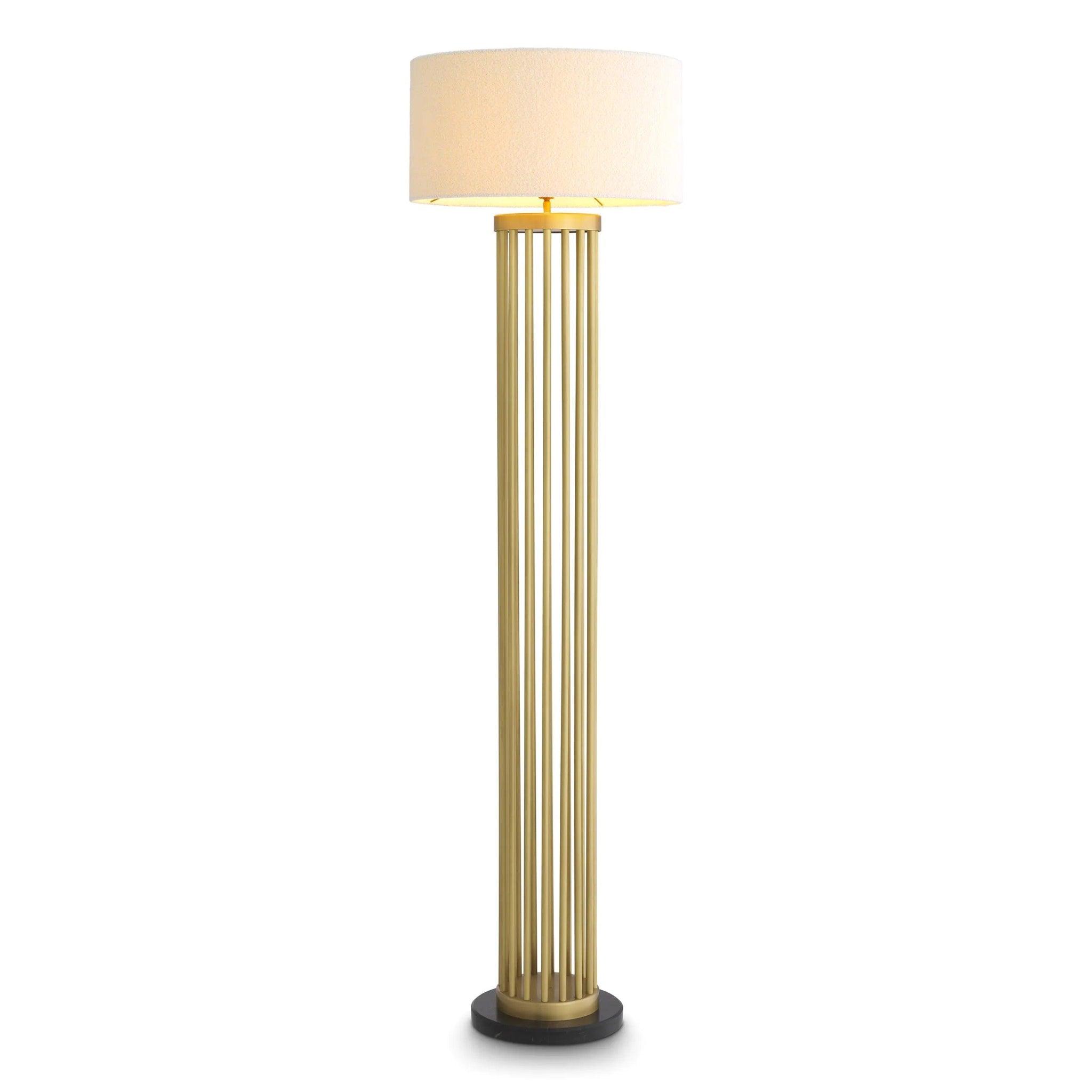 Lampa podłogowa CONDO mosiężny z białym kloszem Eichholtz Eye on Design