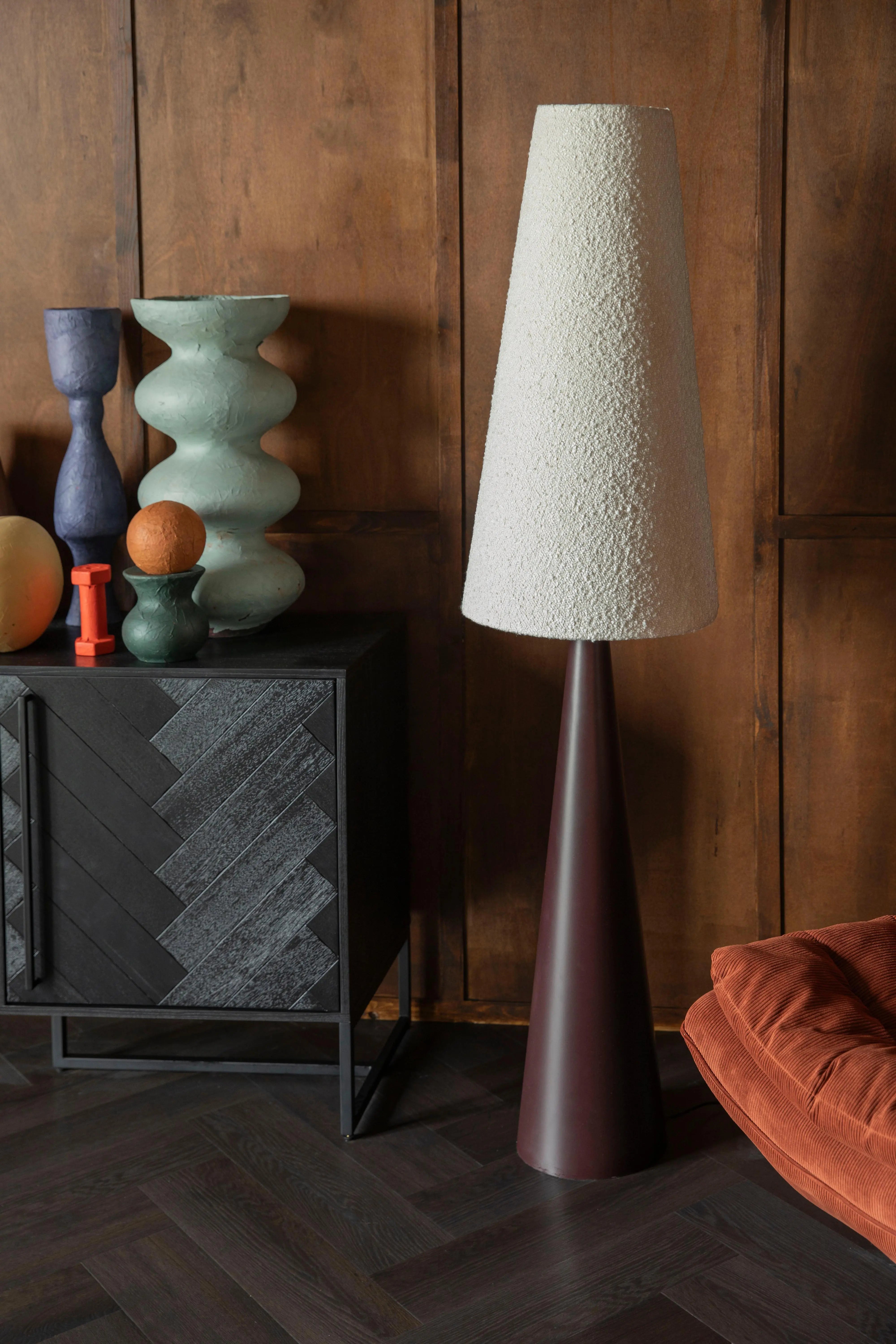 Lampa podłogowa MIKI biały boucle – Dutchbone