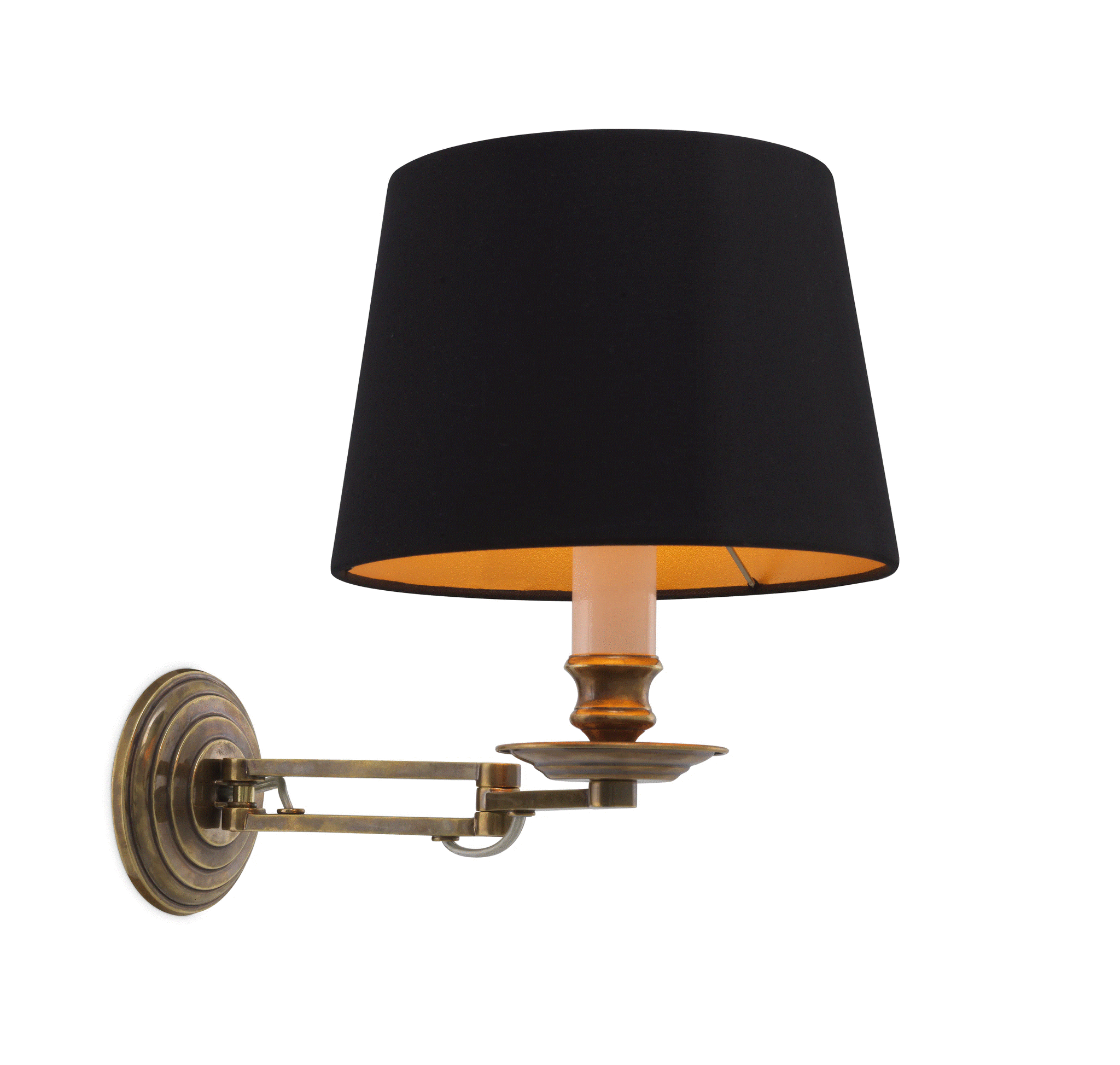 Lampa ścienna ECLIPS postarzany mosiądz z czarnym kloszem Eichholtz Eye on Design