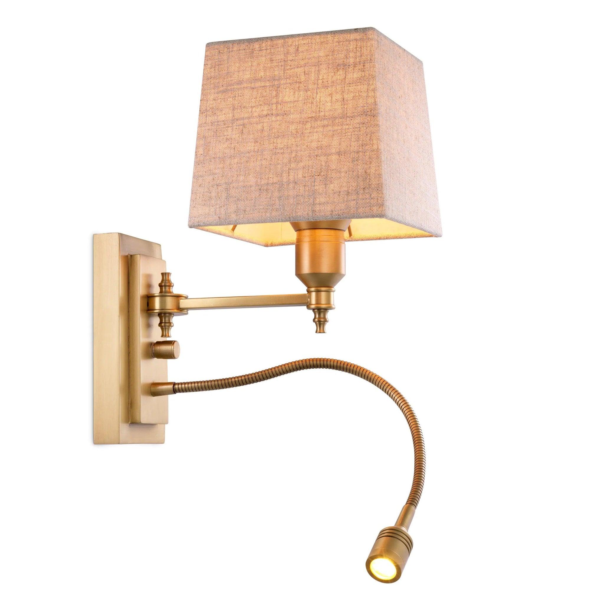 Lampa ścienna ELLINGTON mosiężny z beżowym kloszem Eichholtz Eye on Design