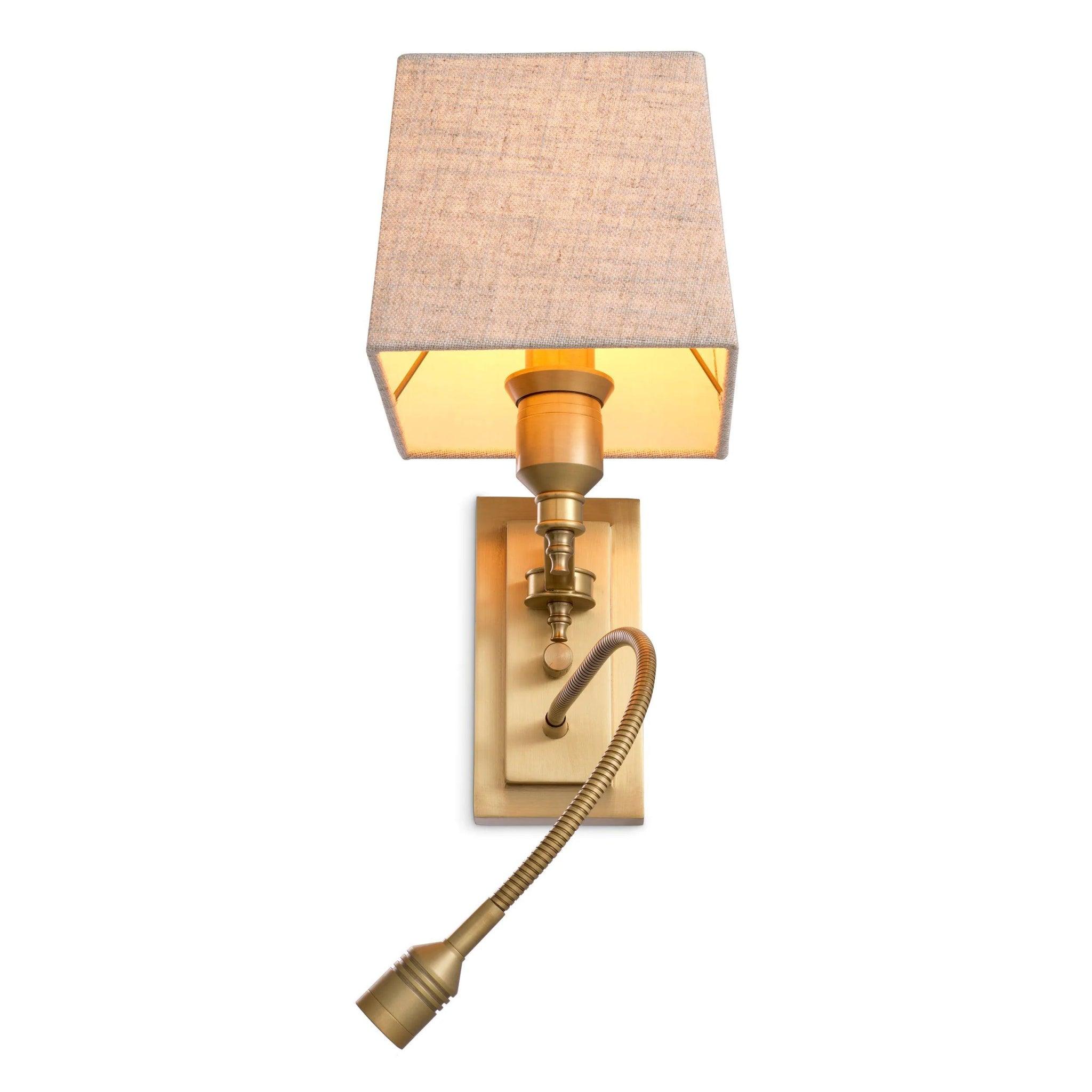 Lampa ścienna ELLINGTON mosiężny z beżowym kloszem Eichholtz Eye on Design